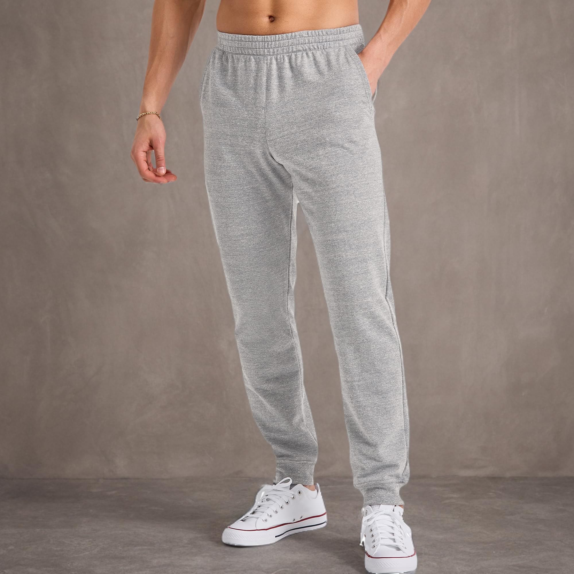 Hanes Men's French Terry Jogger Pants with Pockets - Comfortable Casual Lounge Pants for Men, Workout, Running, and Home Wear