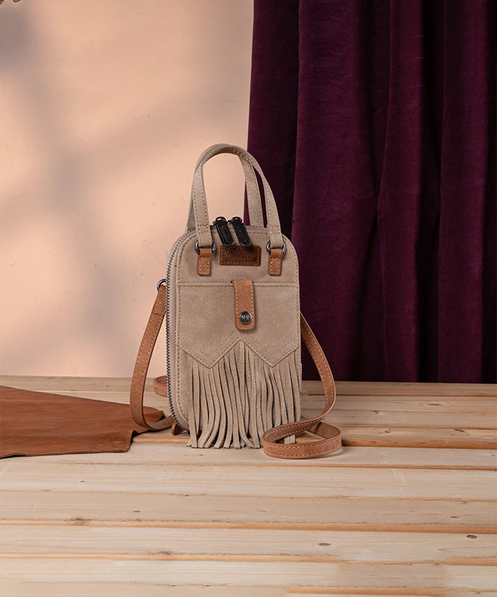 Wrangler Fringe Western Mini Crossbody Bag for Women - Stylish Cowgirl Purse with Adjustable Strap - Perfect for Concerts, Rodeos & Country Music Festivals