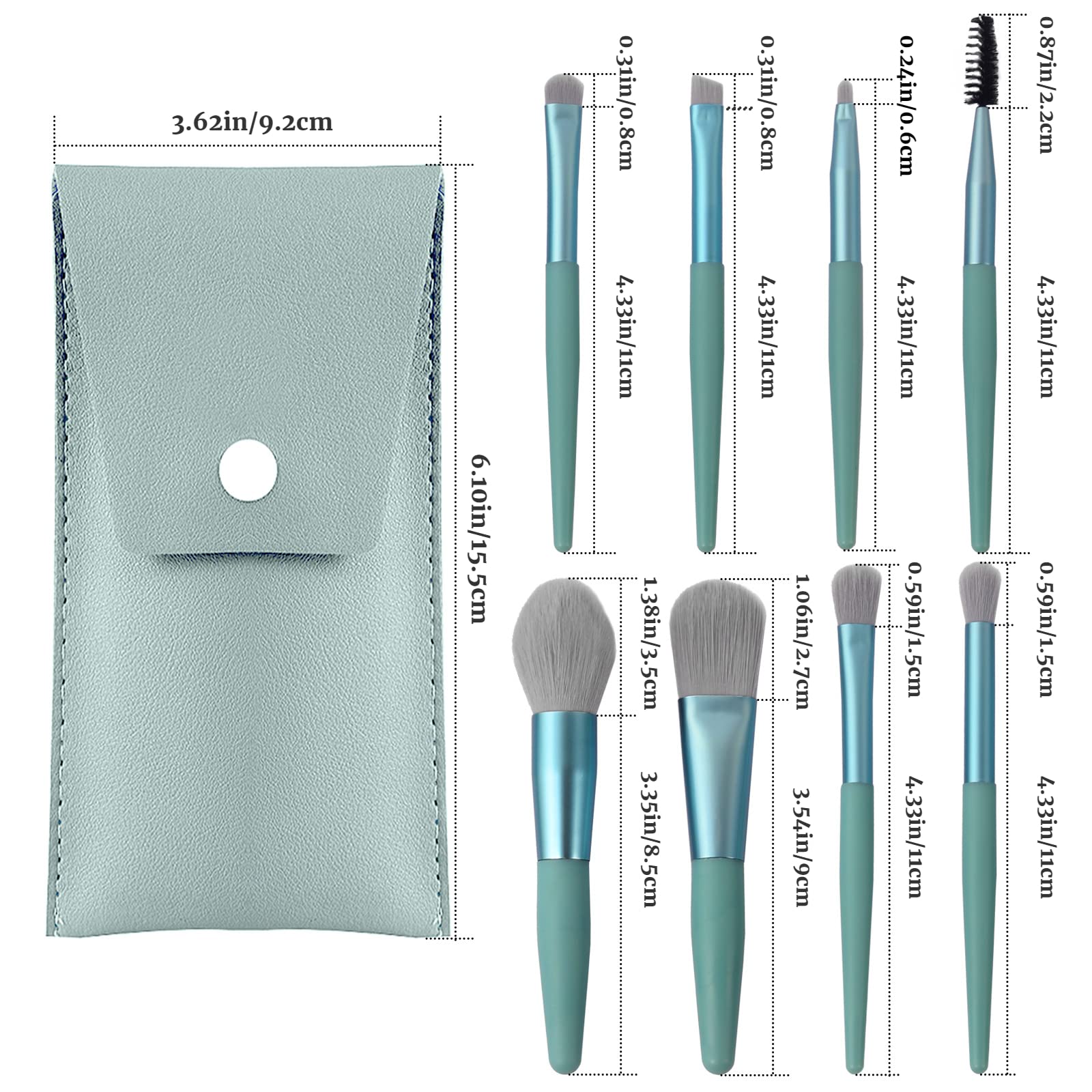 8-Piece Synthetic Makeup Brush Set - Foundation, Blending, Powder, Blush, Concealer & Eye Brushes for Flawless Makeup Application | Perfect for Daily Use, Professional Makeup & Travel