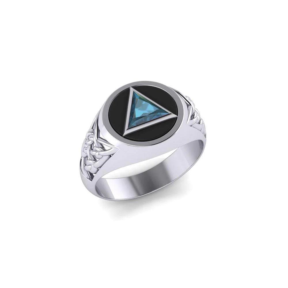 Celtic AA Recovery Silver Ring for Men & Women - Strength & Unity Symbol TR1020 - Perfect for Gifts, Weddings & Spiritual Healing
