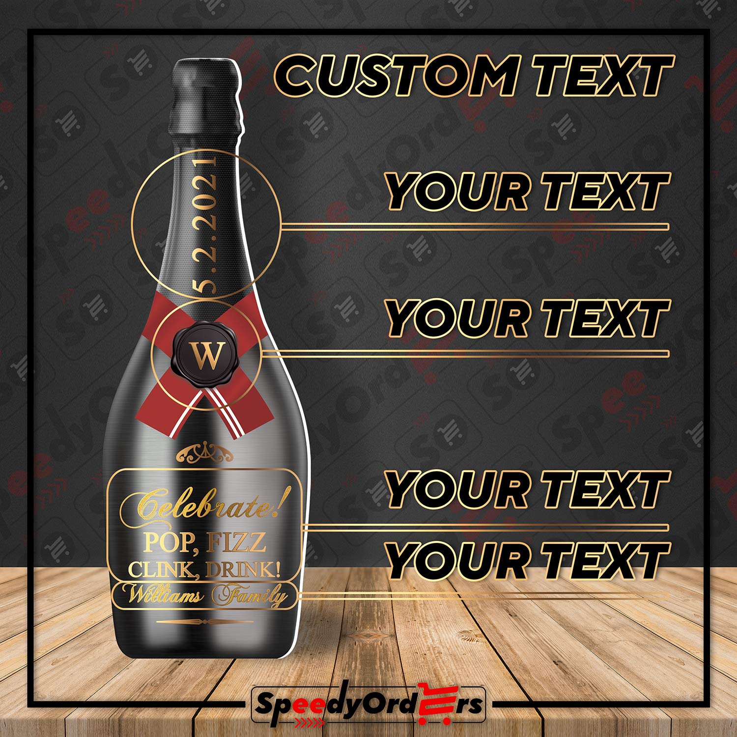 Giant Champagne Bottle Glasses 35.5” x 12