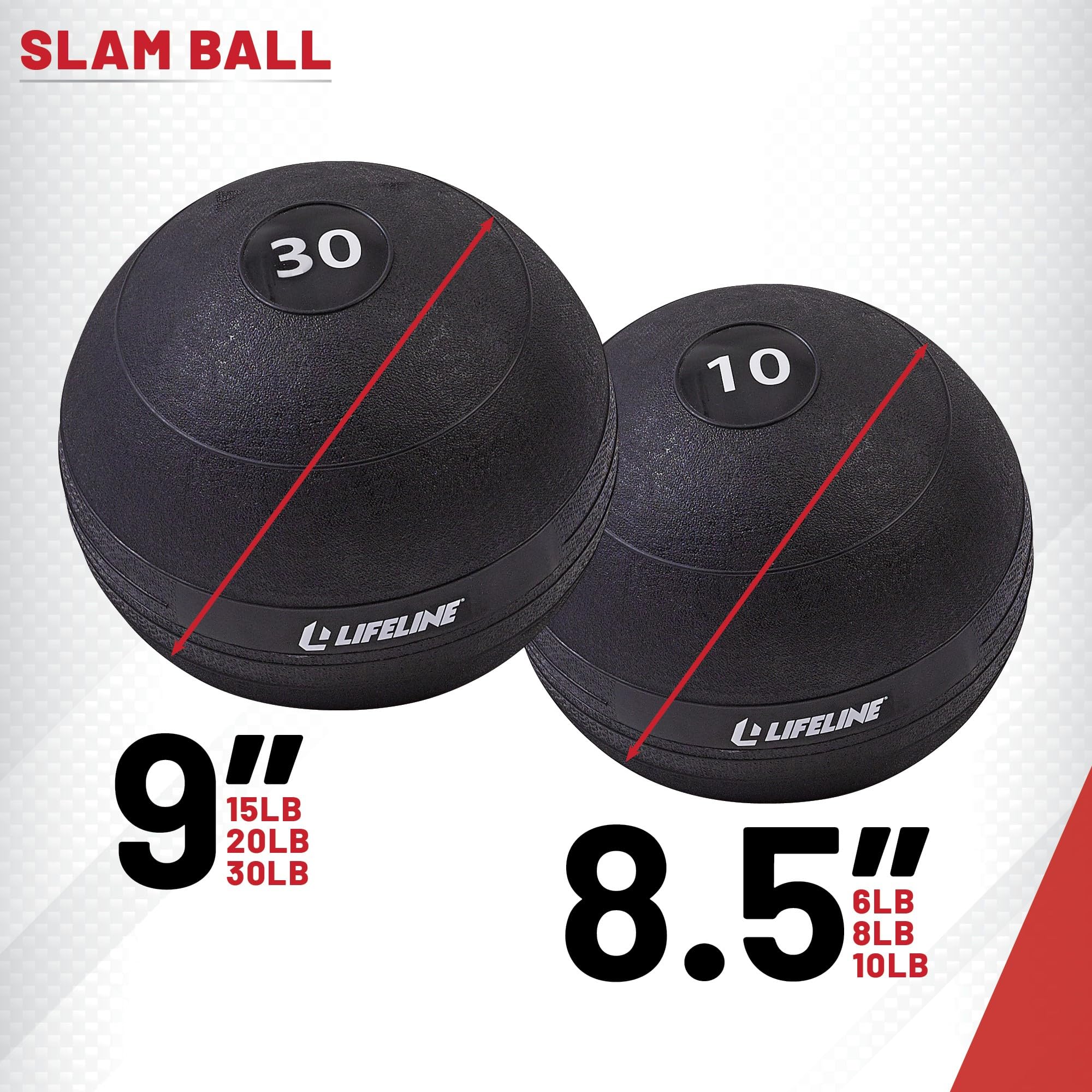 Lifeline Fitness Weighted Slam Ball - Heavy Duty Workout Ball for CrossFit, HIIT, Strength Training - Perfect for Home Gym, Functional Fitness & Outdoor Training