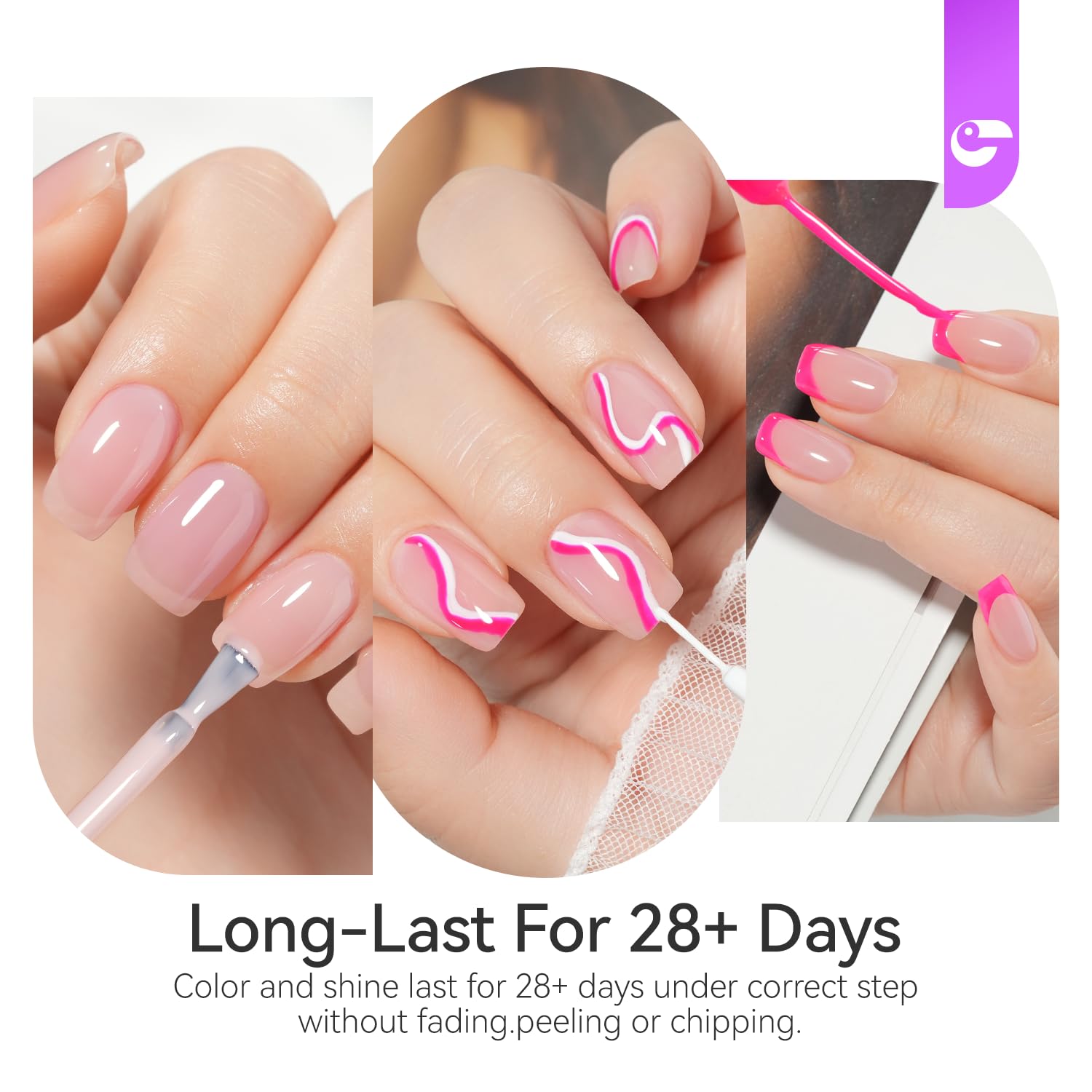 Gelike EC Sheer Nude Gel Polish Set - 6PCS Jelly Light Pink Nail Polish with Gel Liner, Neutral Color Soak Off UV Gel for French Manicure & Nail Art | DIY Home Salon Kit (7ML) | Perfect for Weddings, Parties & Everyday Wear