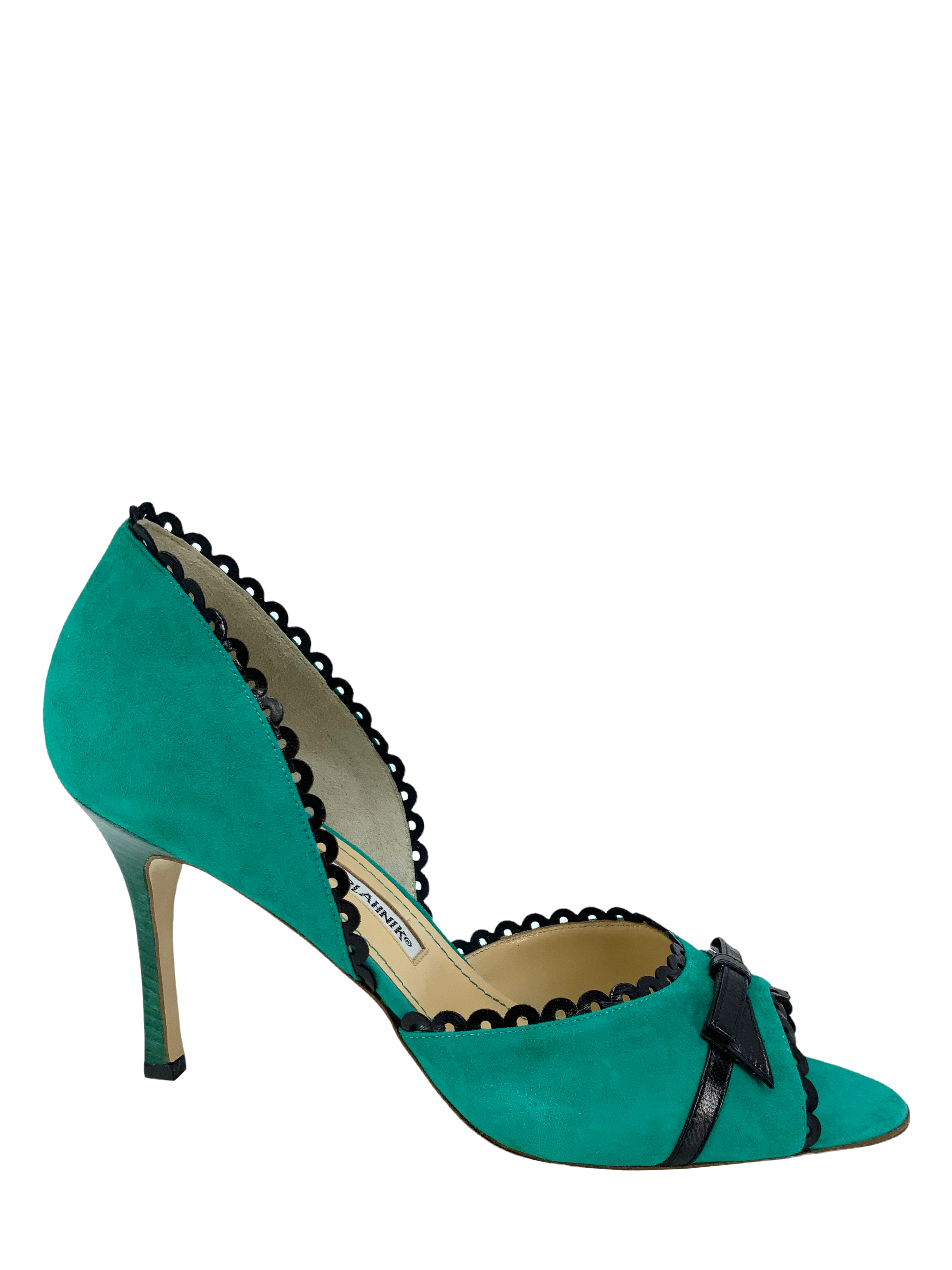 Manolo Blahnik Suede d'Orsay Pumps Women's Size 10.5 - Elegant High Heels for Weddings, Parties & Office Wear