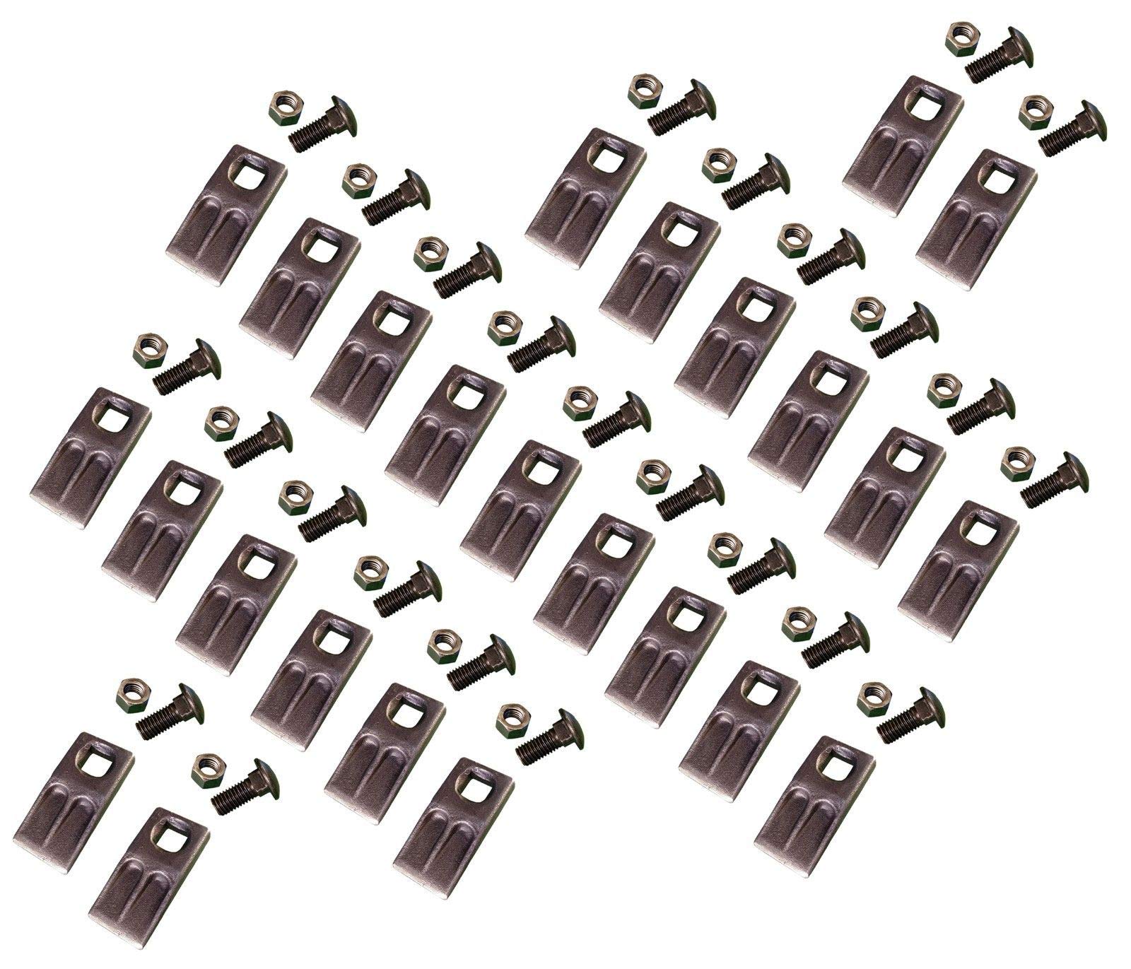 25-Pack Square Hole Replacement Auger Teeth with Hardware - SQ58-58PB, AT-5 for Tractor Drills, Post Hole Diggers & Earth Augers