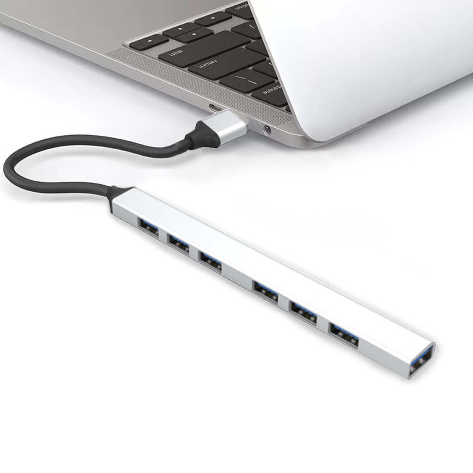 7-Port USB Hub Adapter for Laptop - High-Speed USB 3.0 Multi-Port Expansion - Perfect for Home Office, Gaming Setup & Charging Multiple Devices