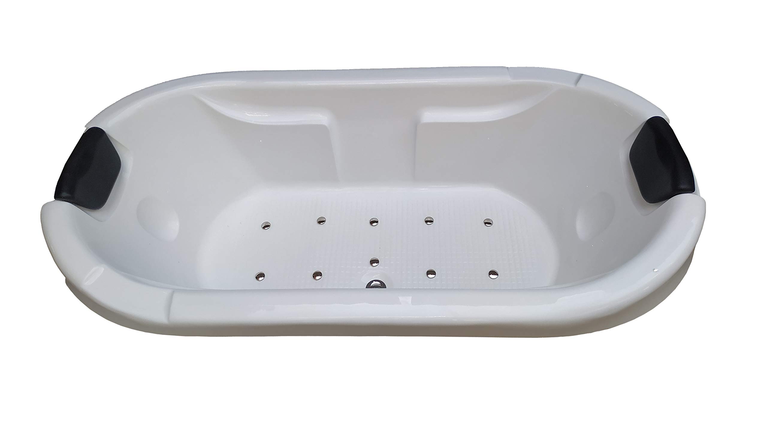 White 6ft Acrylic Drop-in Bathtub with Bubble Jets - Relaxing Spa Experience