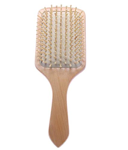 Ghelonadi Wooden Hair Comb for Hair Growth & Scalp Massage - Natural Detangler Paddle Brush for Women & Men (Brown, 1 Pack) | Perfect for Daily Hair Care, Styling, and Relaxing Scalp Massage