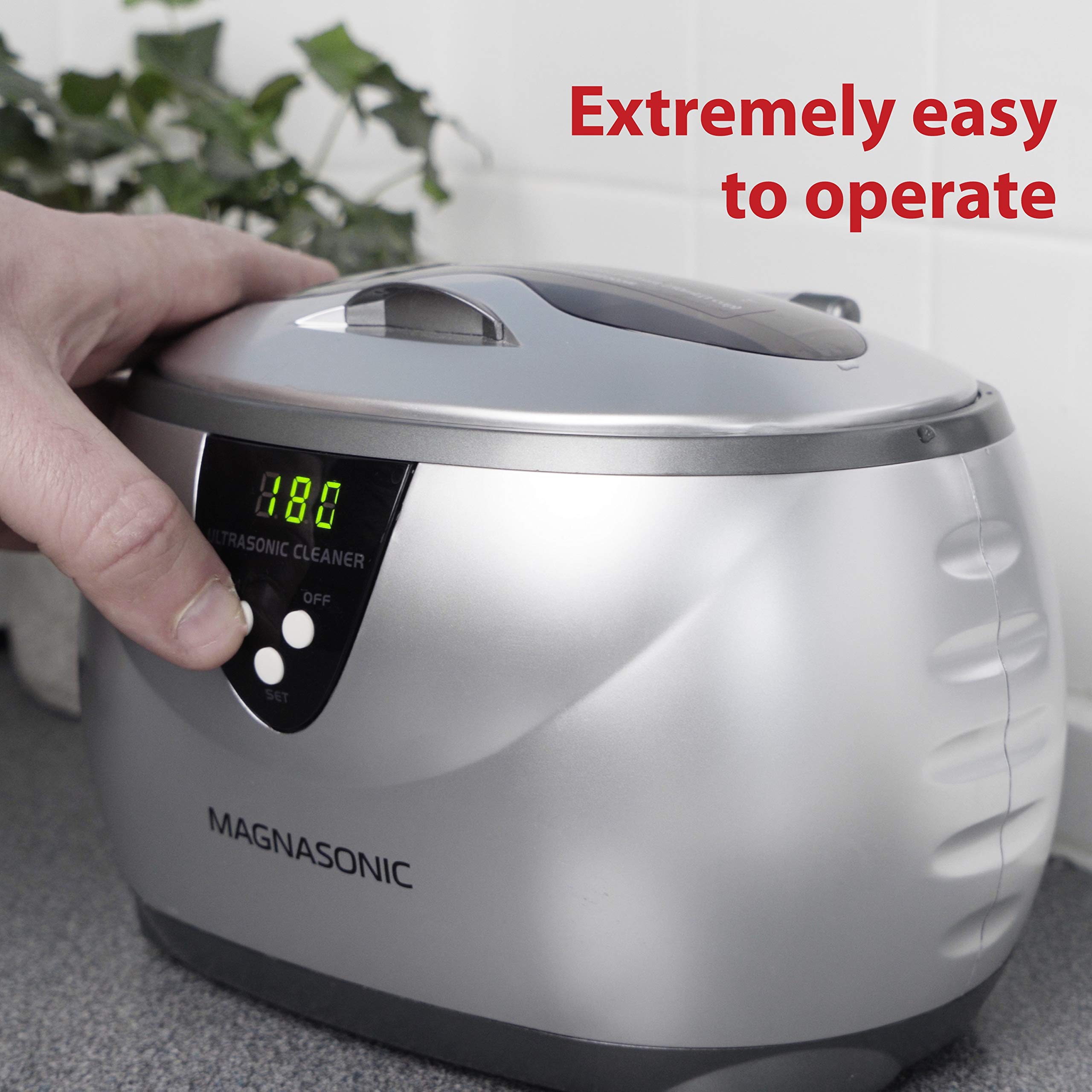 MAGNASONIC Professional Ultrasonic Jewelry Cleaner & Eyeglass Cleaner with Digital Timer - 2 Pack Set for Jewelry, Watches, Eyeglasses, Dentures & Small Items - Perfect for Home, Salon & Jewelry Store Use