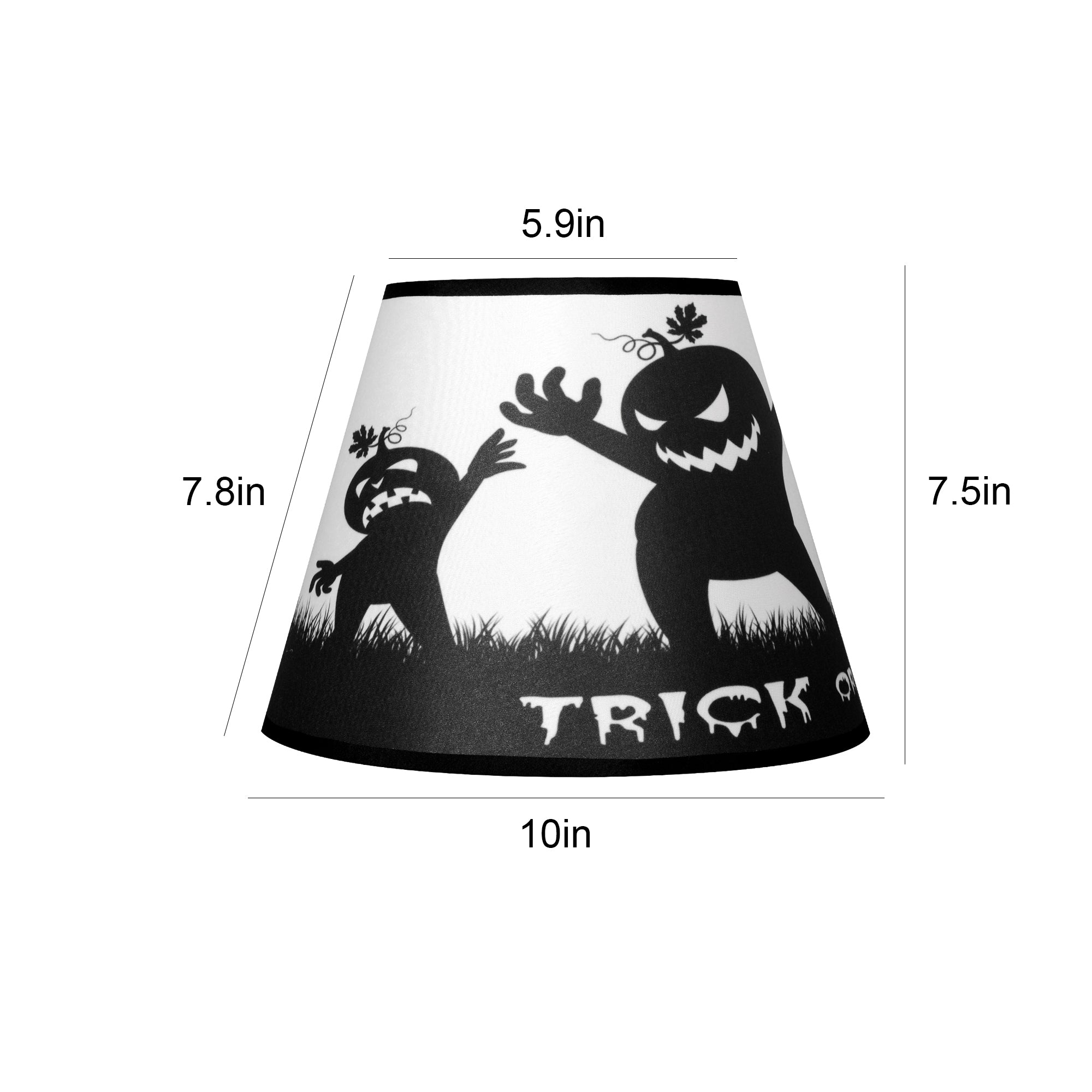 Halloween Round Empire Lamp Shade Set of 2 - 6x10x7.5 Inches | Carro Home Collection Limited Edition | Spooky Home Decor for Party & Living Room