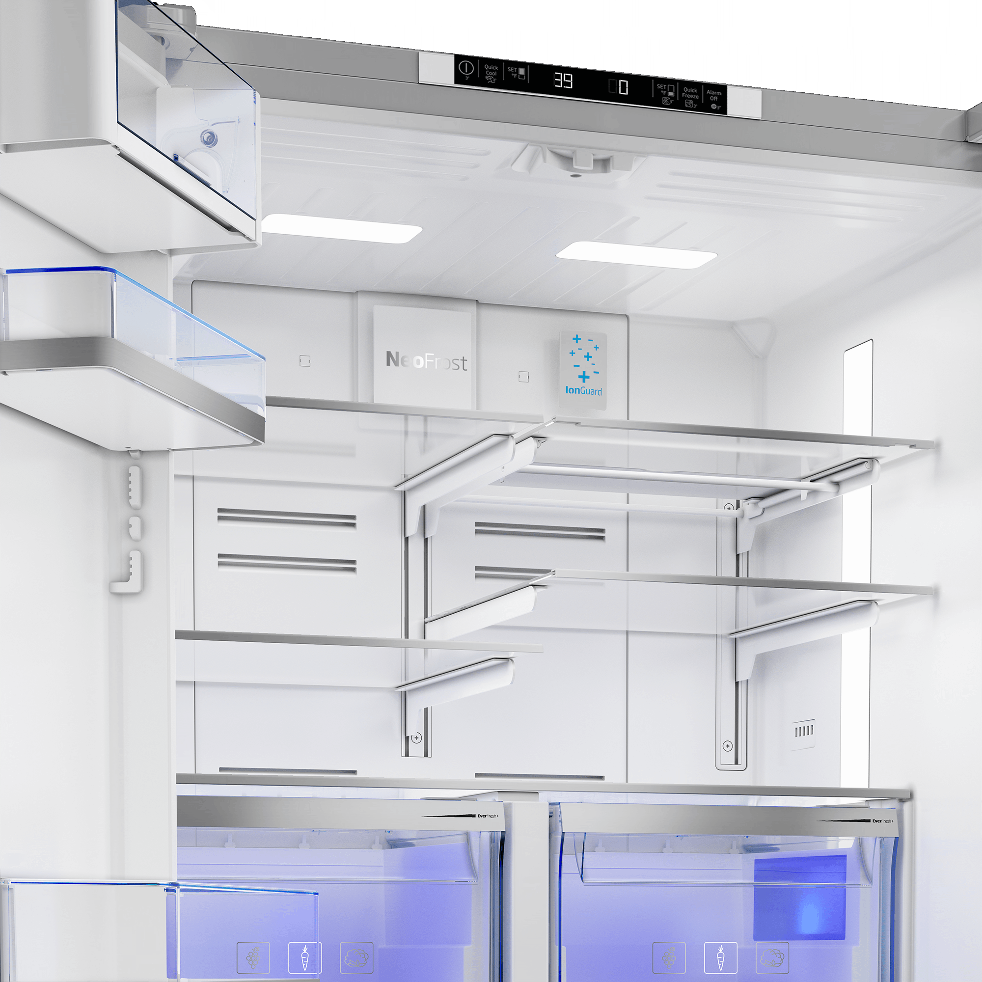 Beko BFFD3624XSS 35.74803 French Door Refrigerator - 36 Inch Stainless Steel Smart Fridge with FlexZone & Dual Cooling - Perfect for Modern Kitchens & Open Floor Plans