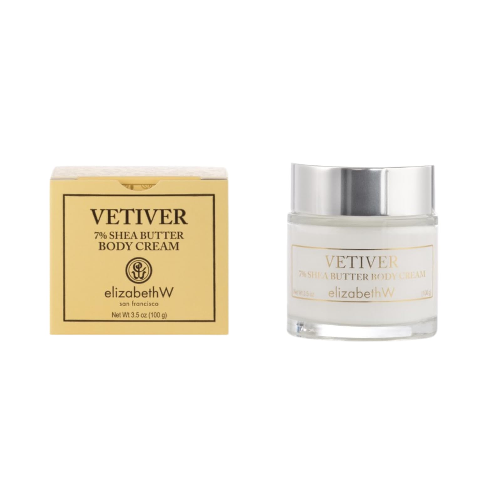 Elizabeth W Vetiver Body Cream - 3.5 oz | Moisturizing & Aromatherapy for Dry Skin | Perfect for Spa Nights & Relaxation at Home
