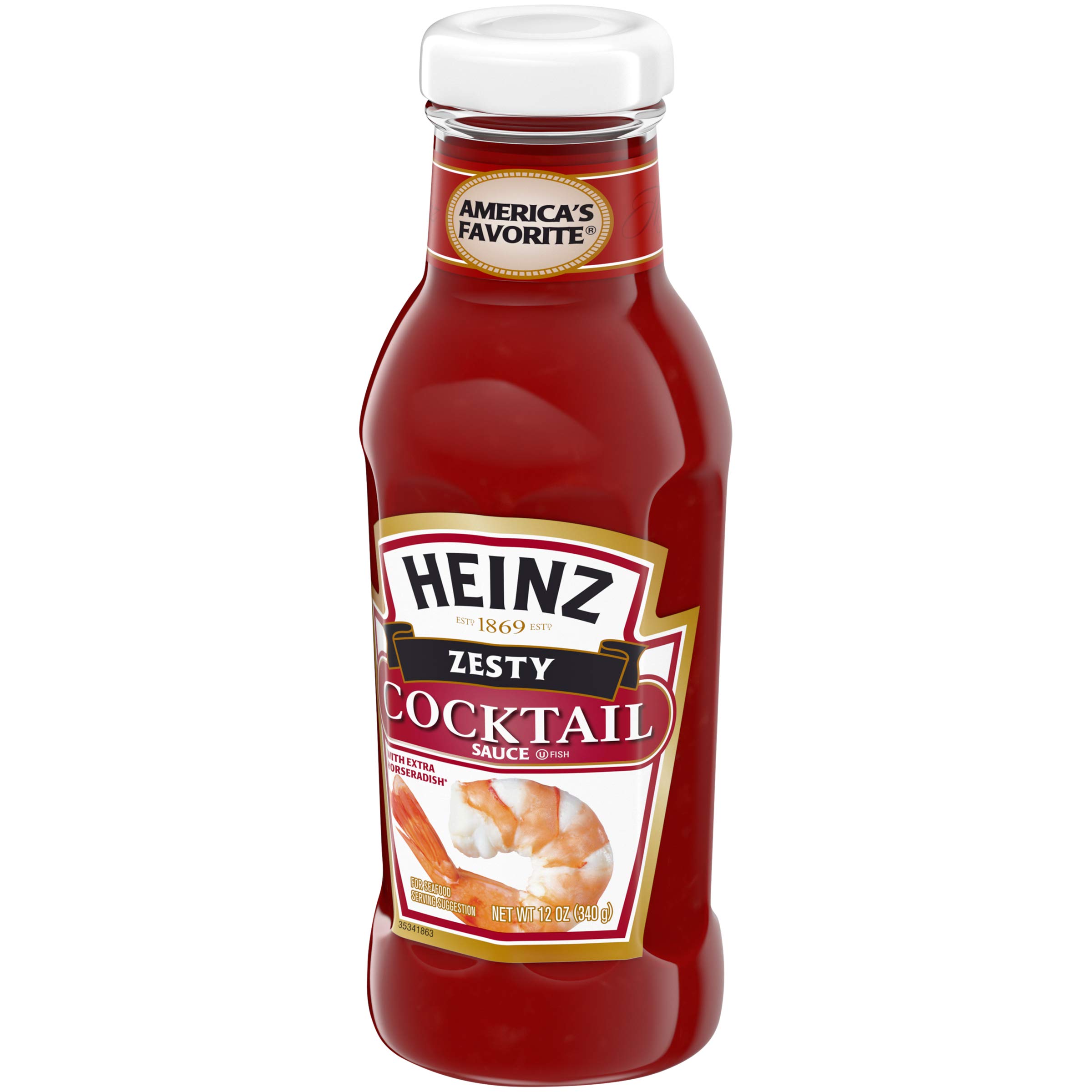 Heinz Zesty Cocktail Sauce - 12 Pack (12 oz Bottles) - Perfect for Seafood, Shrimp Cocktails & Party Dips