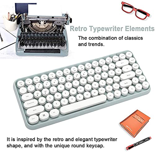 Wireless Bluetooth Keyboard Mini Portable 84 Keys - Compatible with Android, Windows, PC, Tablet - Slim Design for Home, Office & Travel (Dark Green) - Perfect for Typing, Gaming & Remote Work