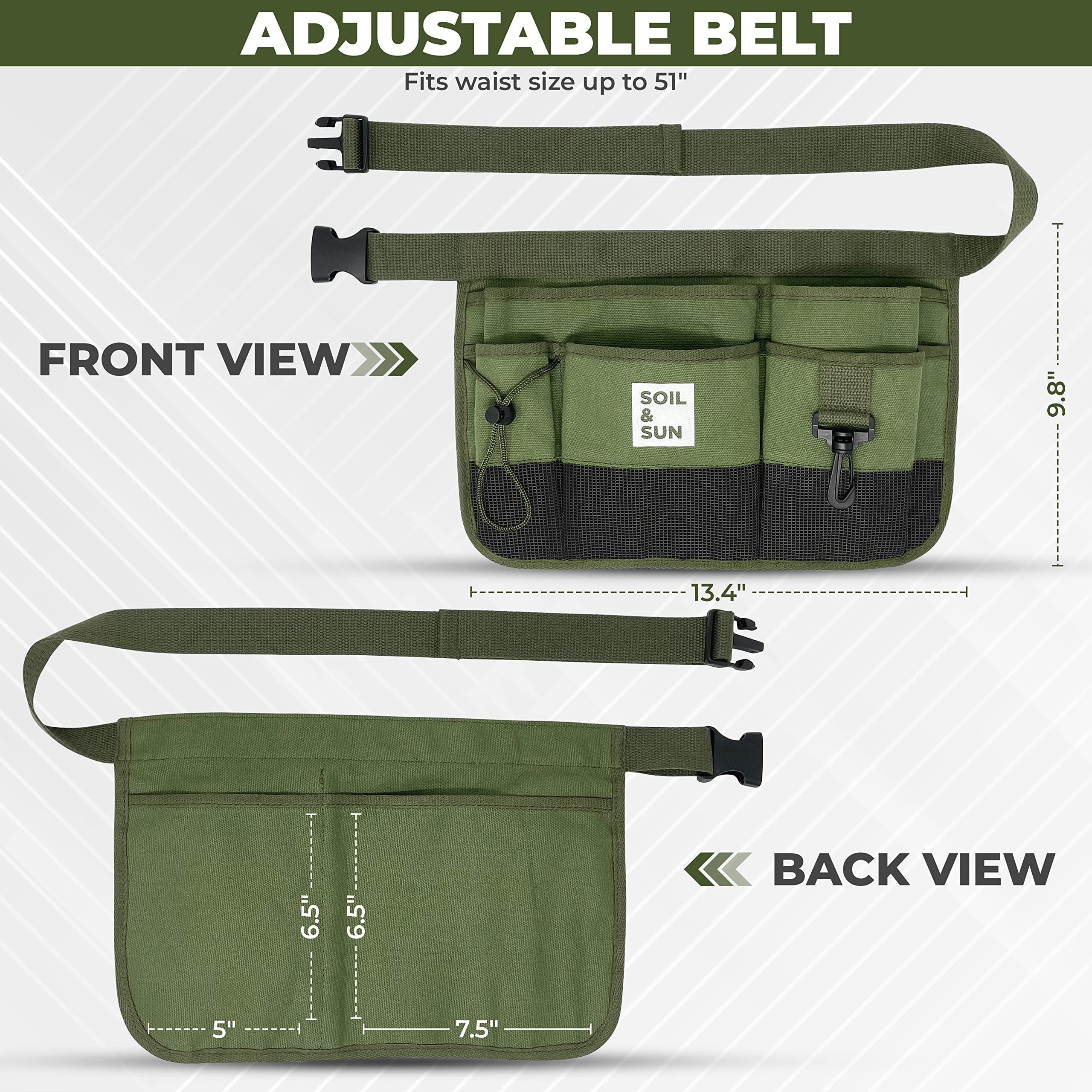 Women's Garden Tool Belt - Heavy Duty Canvas Waist Apron with Multiple Pockets for Gardening, Teaching & DIY Projects | Perfect for Outdoor Work, Classroom Use & Home Improvement Tasks