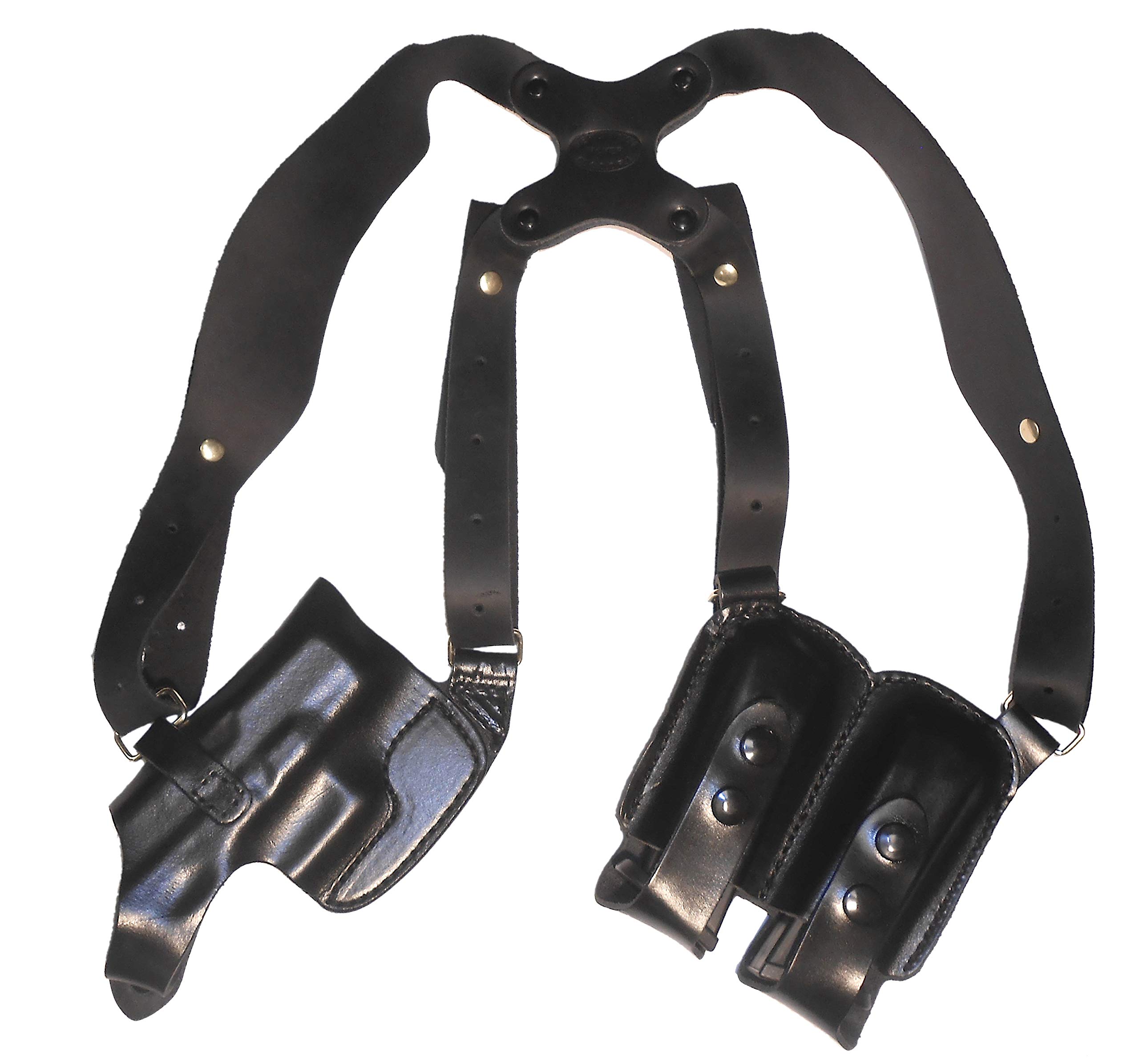 Premium HK VP9SK Leather Gun Holster for Right Hand - Black Pro Carry Shoulder Rig (Horizontal Draw) - Ideal for Concealed Carry, Range Training & Tactical Use