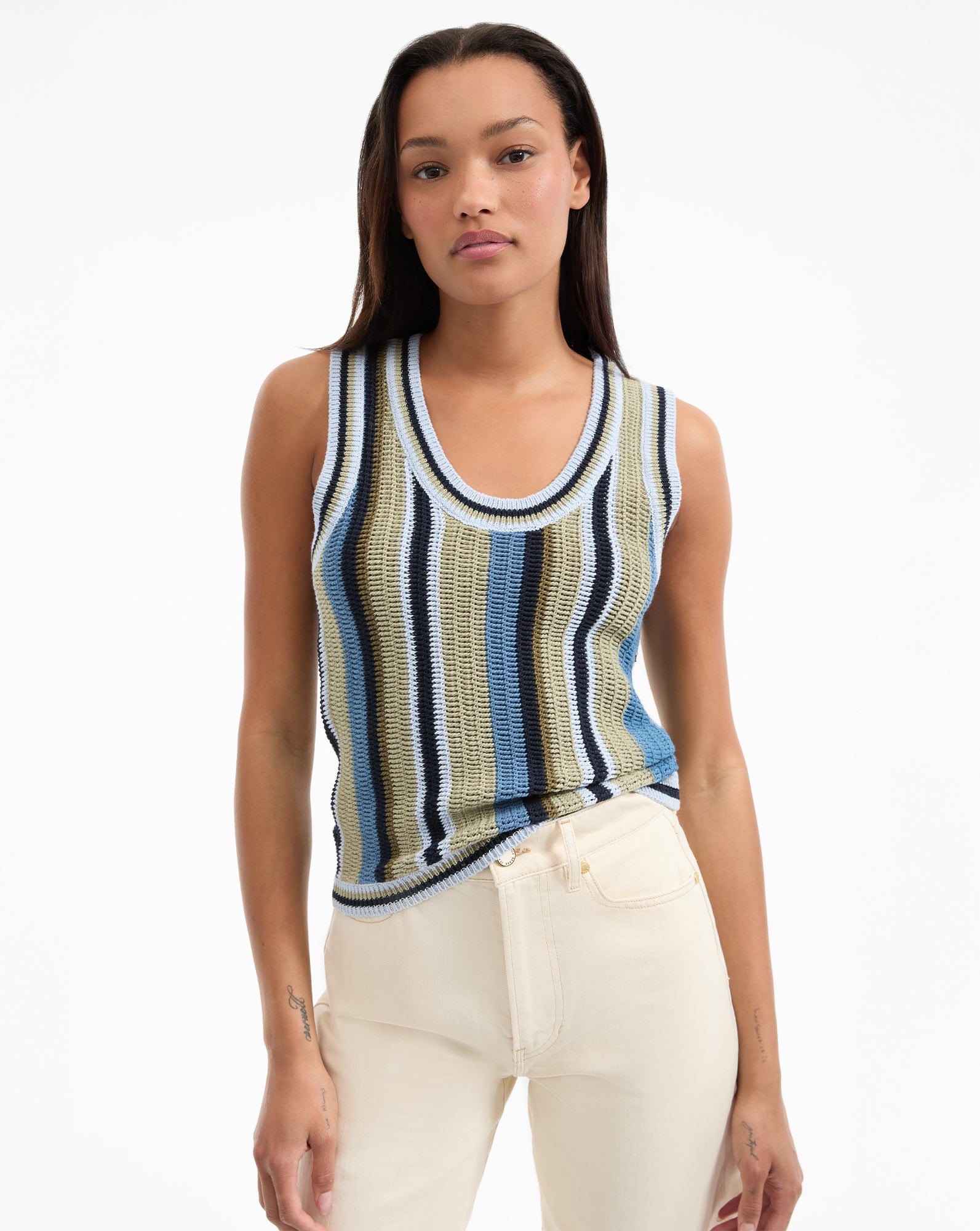 Neveah Women's Knit Tank Top - Soft Stretchy Summer Sleeveless Shirt for Casual Wear, Gym, and Beach Outfits