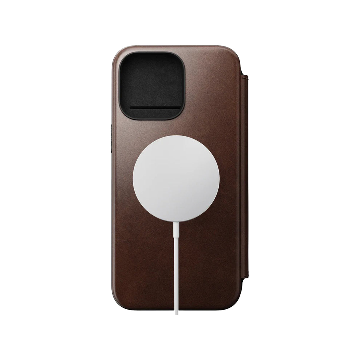 Premium Nomad Horween Leather Folio Case for iPhone 15 Pro Max - Luxurious Brown Leather Phone Cover | Perfect for Business Professionals & Travel Enthusiasts