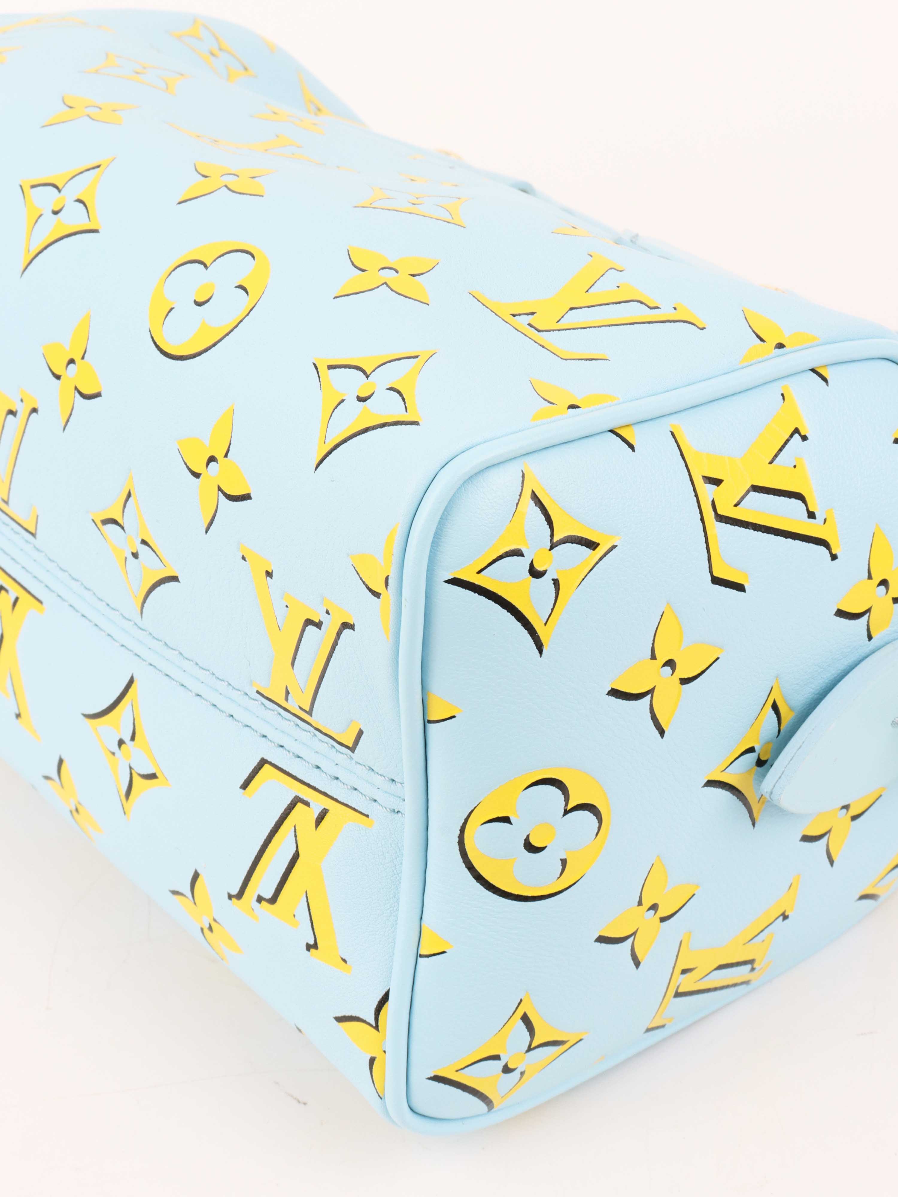 Louis Vuitton Speedy Bandouliere 20 Handbag in Baby Blue - Luxury Crossbody Purse for Women, Perfect for Travel & Everyday Use