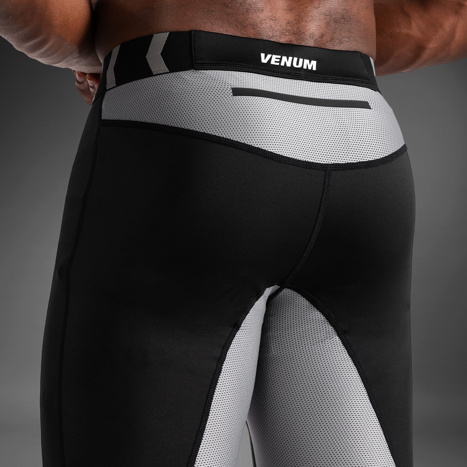 Venum Tempest Men's Spats - Compression Leggings for MMA, Boxing & Training (Black/Grey) - Ideal for Gym Workouts & Combat Sports
