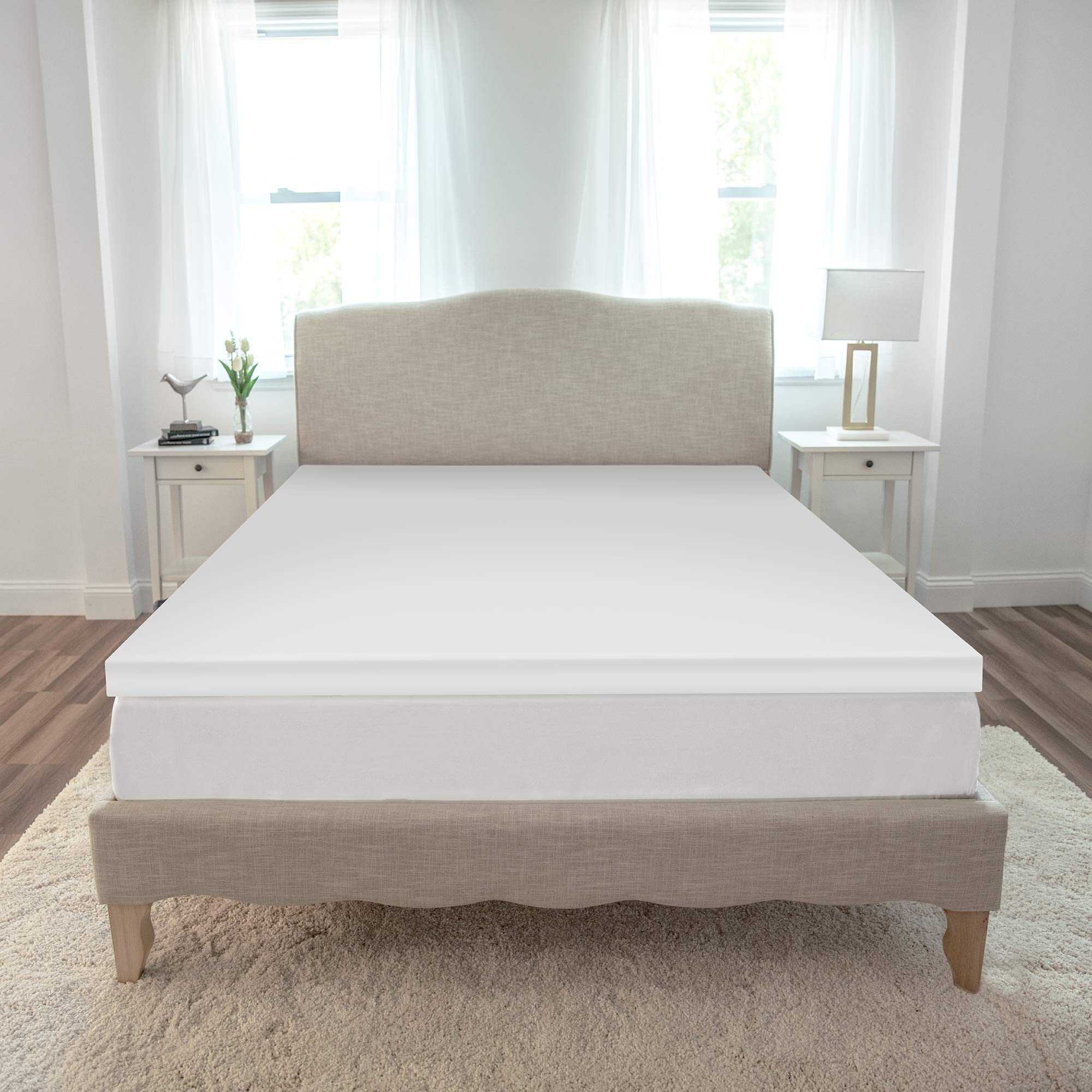 BioPEDIC 2-Inch King Size Memory Foam Mattress Topper - Medium Plush, CertiPUR-US Certified, Cooling & Pressure Relief - Perfect for Back Pain, Hot Sleepers & Guest Beds (80