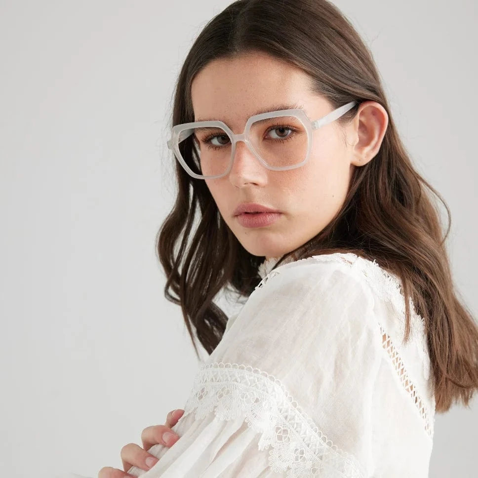 Blue Light Blocking Maya Oyster Reading Glasses for Women & Men - Anti Glare Computer Glasses for Office Work, Reading & Screen Use