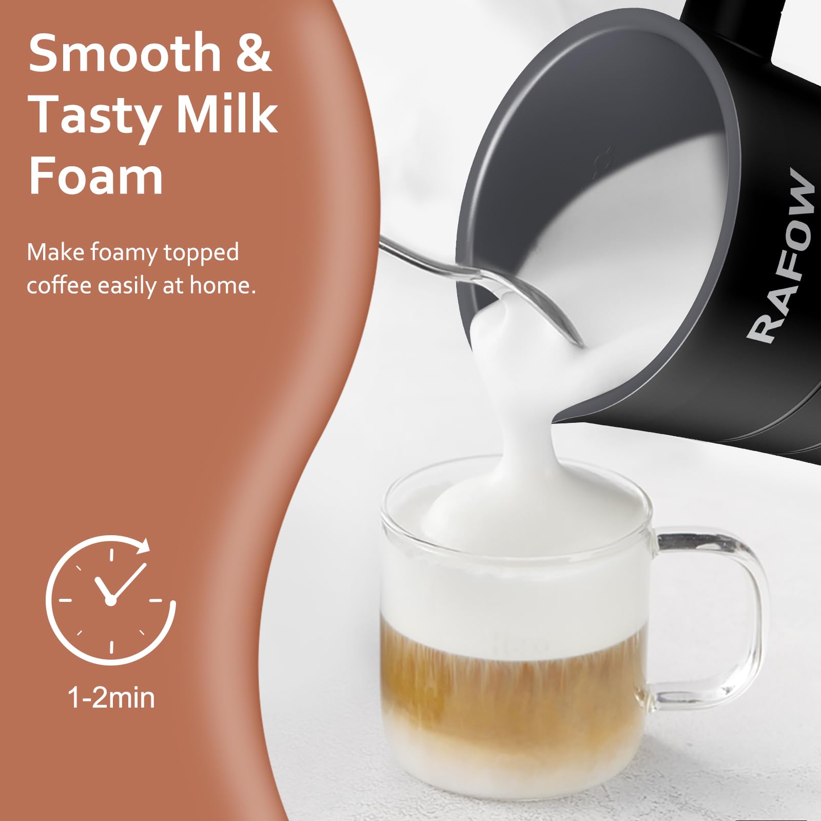 4-in-1 Electric Milk Frother & Steamer - 350ml/10oz Automatic Coffee Foam Maker for Hot & Cold Milk, Perfect for Latte, Cappuccino & Hot Chocolate - Ideal for Home Coffee Bars, Cafes & Office Use