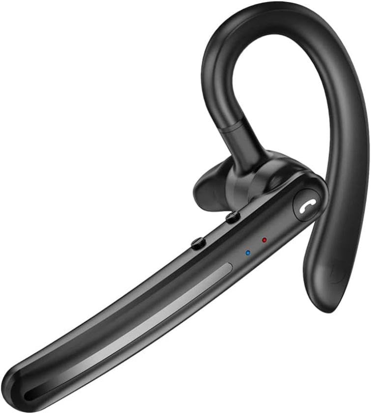 Wireless Bluetooth Ear-Hook Headphones with Boom Mic for Samsung Galaxy S24/S23/S21/S20 FE - Hands-Free Single Ear Headset for Running, Cycling, Gym Workouts & Office Calls
