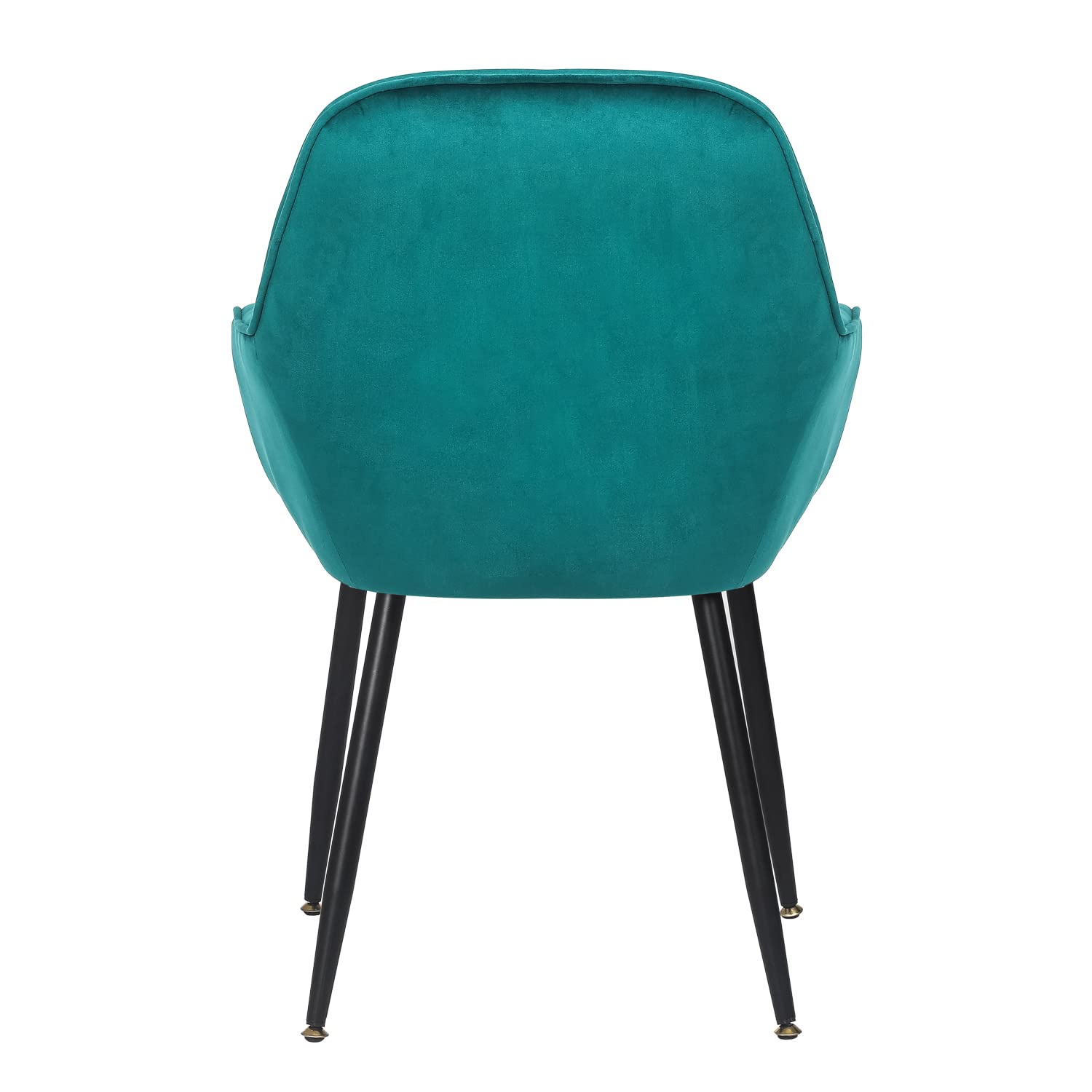 Modern Velvet Dining Chair Set of 2 - Upholstered Vanity Chairs with Non-Slip Mat & Arms for Living Room, Dressing Room, Office - Green Luxury Seating for Home Decor & Entertaining