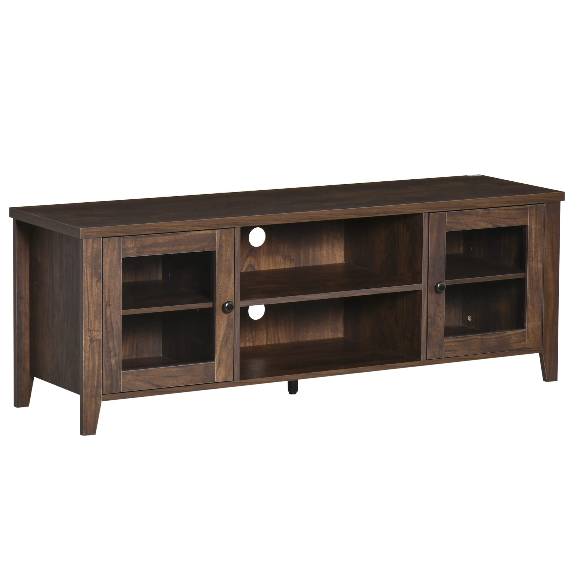 HOMCOM Modern TV Stand with Shelves & Cabinets - Entertainment Center for Flat Screen TVs up to 60 Inches - Sturdy TV Console for Living Room, Bedroom, Home Theater & Office Use