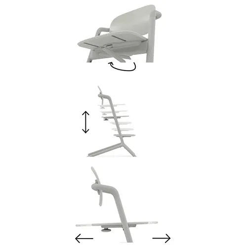 LEMO 2 High Chair for Babies & Toddlers - Premium Suede Grey Baby Feeding Seat with Adjustable Height & Reclining - Perfect for Dining, Weaning & Playtime at Home