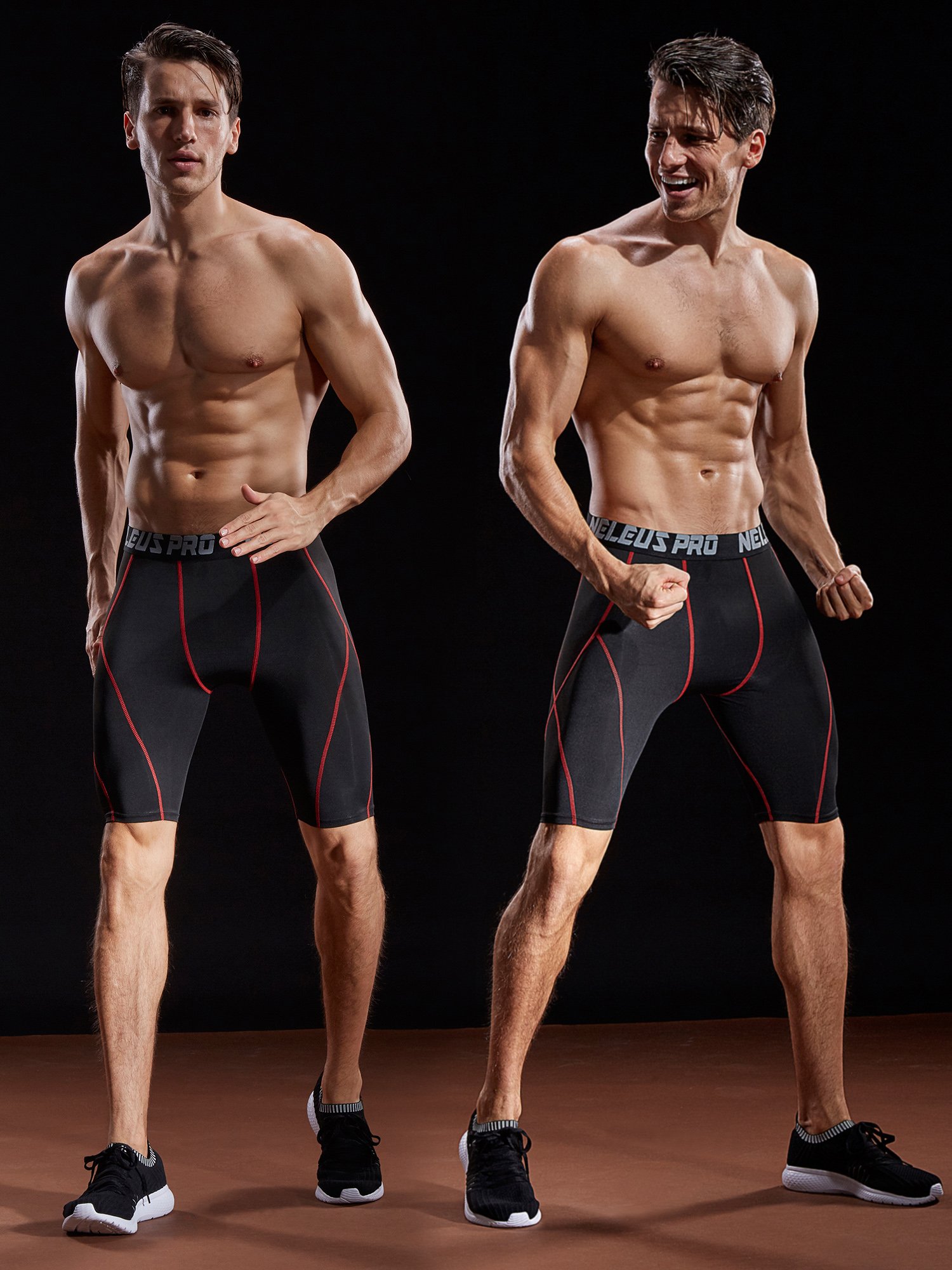 NELEUS Men's Compression Shorts 3-Pack - Moisture Wicking, Breathable & Anti-Chafing Workout Shorts for Running, Gym & Sports