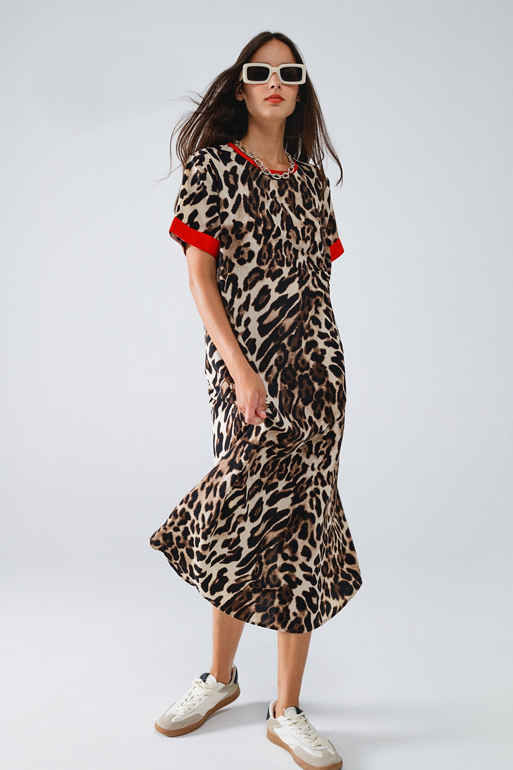 Leopard Print Robe with Front Tie Details - Soft & Stylish Women's Loungewear for Spa, Home Relaxation & Bridal Morning Prep