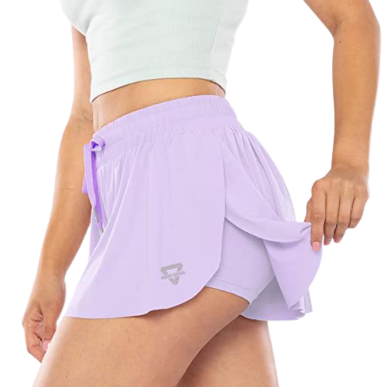 2-in-1 Flowy Yoga Running Shorts with Pockets - High Waisted Workout Shorts for Women - Perfect for Gym, Jogging & Summer Outdoor Activities