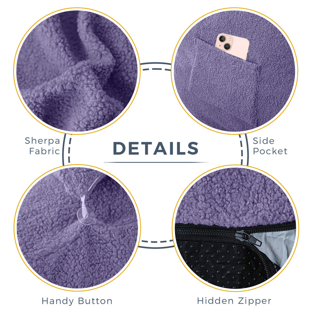 MAXYOYO Giant Bean Bag Chair with Pillow - Extra Large Fuzzy Comfy Lounger for Adults & Teens - Perfect for Reading, Gaming & Movie Nights - Soft Purple Oversized Floor Couch for Bedroom & Living Room