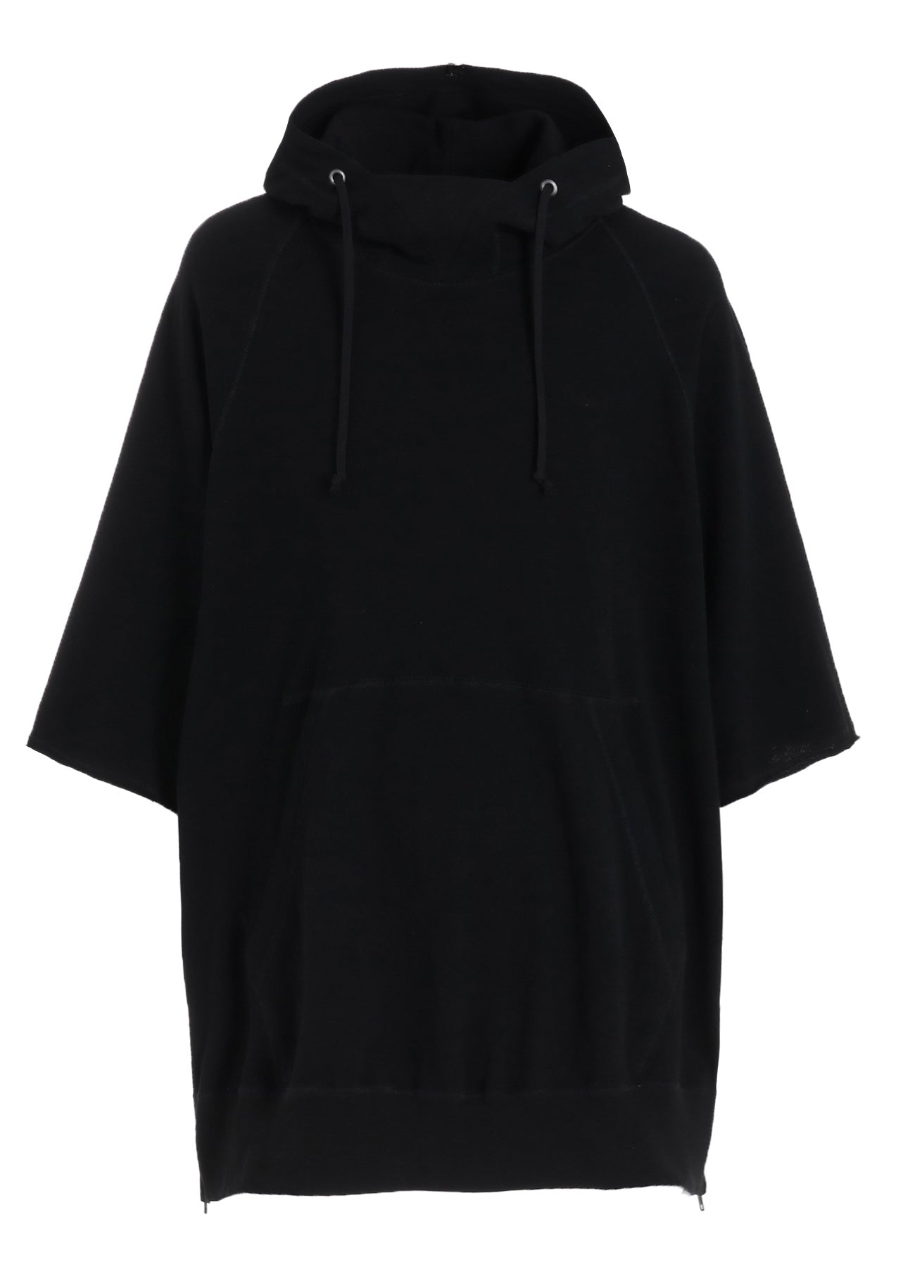 Breathable Cotton Gauze Short Sleeve Hoodie with Side Zippers - Casual Oversized Pullover for Summer Outdoor Activities & Lounge Wear