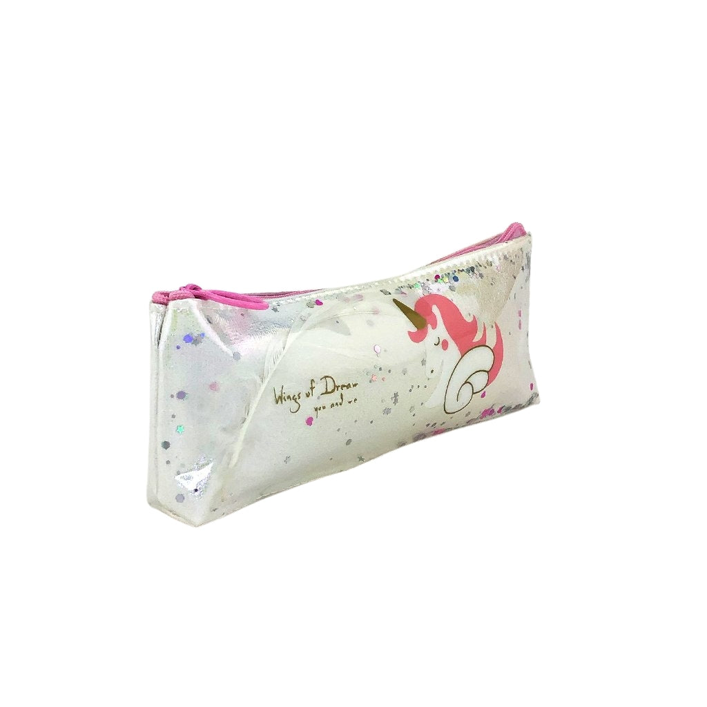Unicorn Glitter Pencil Case for School & Office - Cute & Sparkly Stationery Organizer for Kids, Teens & Adults - Perfect for Back to School, Work & Travel
