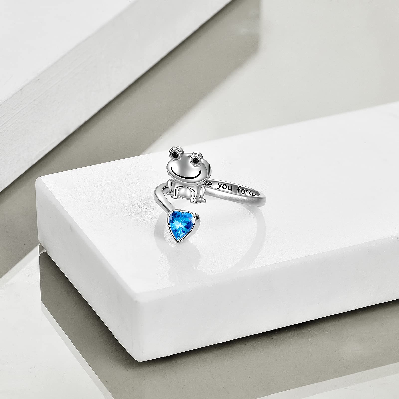925 Sterling Silver Anxiety Rings for Women & Men - Frog, Wolf, Dragonfly, Hummingbird, Fox, Elephant, Panda, Red Panda & Angel Wings Designs - Open Adjustable Rings for Stress Relief & Fashion Jewelry - Perfect for Gifts, Meditation & Everyday Wear