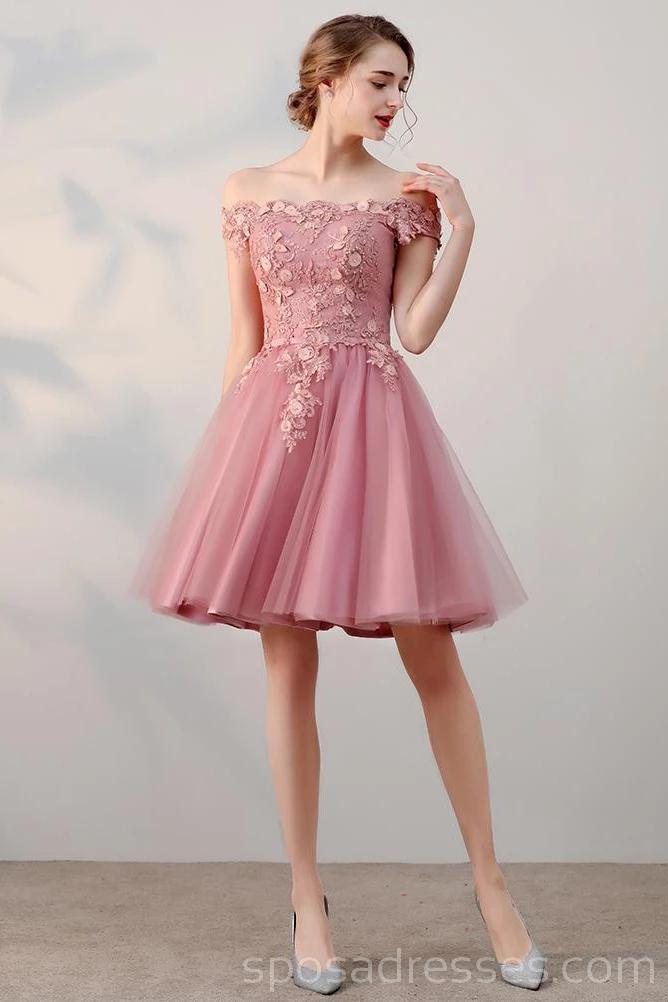 Elegant Off Shoulder Dusty Pink Homecoming Dress - Short Prom Dress for Women (Style CM742) | Perfect for Parties, Dances & Special Occasions