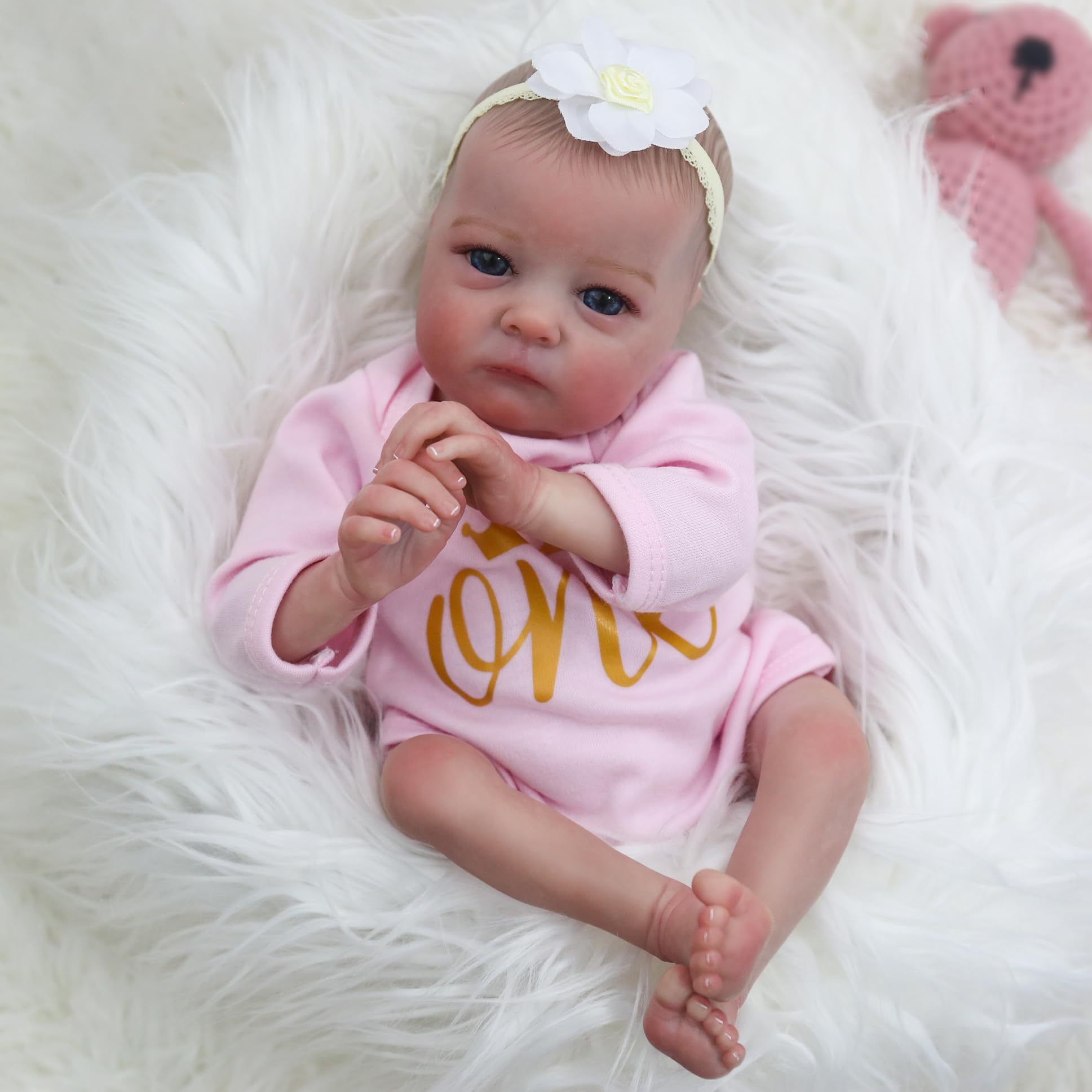 WOOROY 16 Inch Realistic Reborn Baby Doll - Lifelike Newborn Preemie Girl Doll with Soft Cloth Body, Handmade Collectible Gift for Kids Age 3+ | Perfect for Role Play, Nursery Decor, and Emotional Comfort