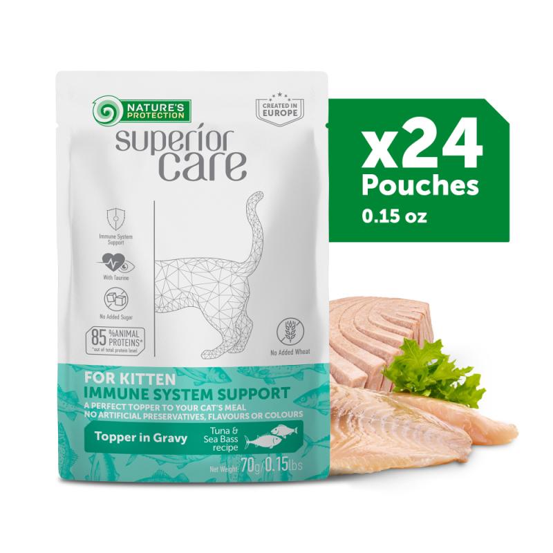 Premium Kitten Wet Food with Tuna & Sea Bass - Grain-Free, All Life Stages Cat Food - 24 Pack Cans - Perfect for Weaning Kittens & Adult Cats