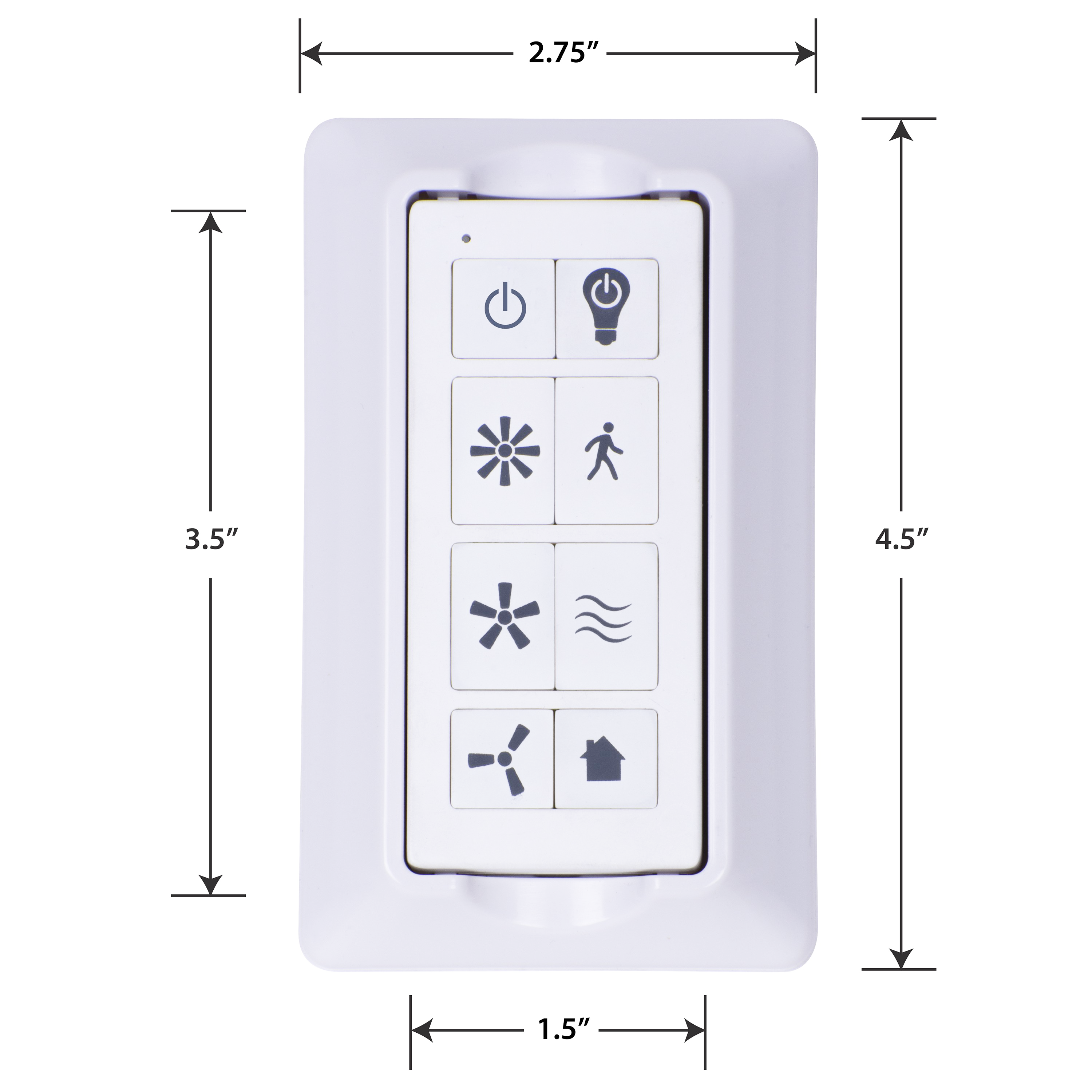 Universal Ceiling Fan Remote Control Kit with Wall Mount - White (51944) - Easy Installation for Bedroom, Living Room & Office