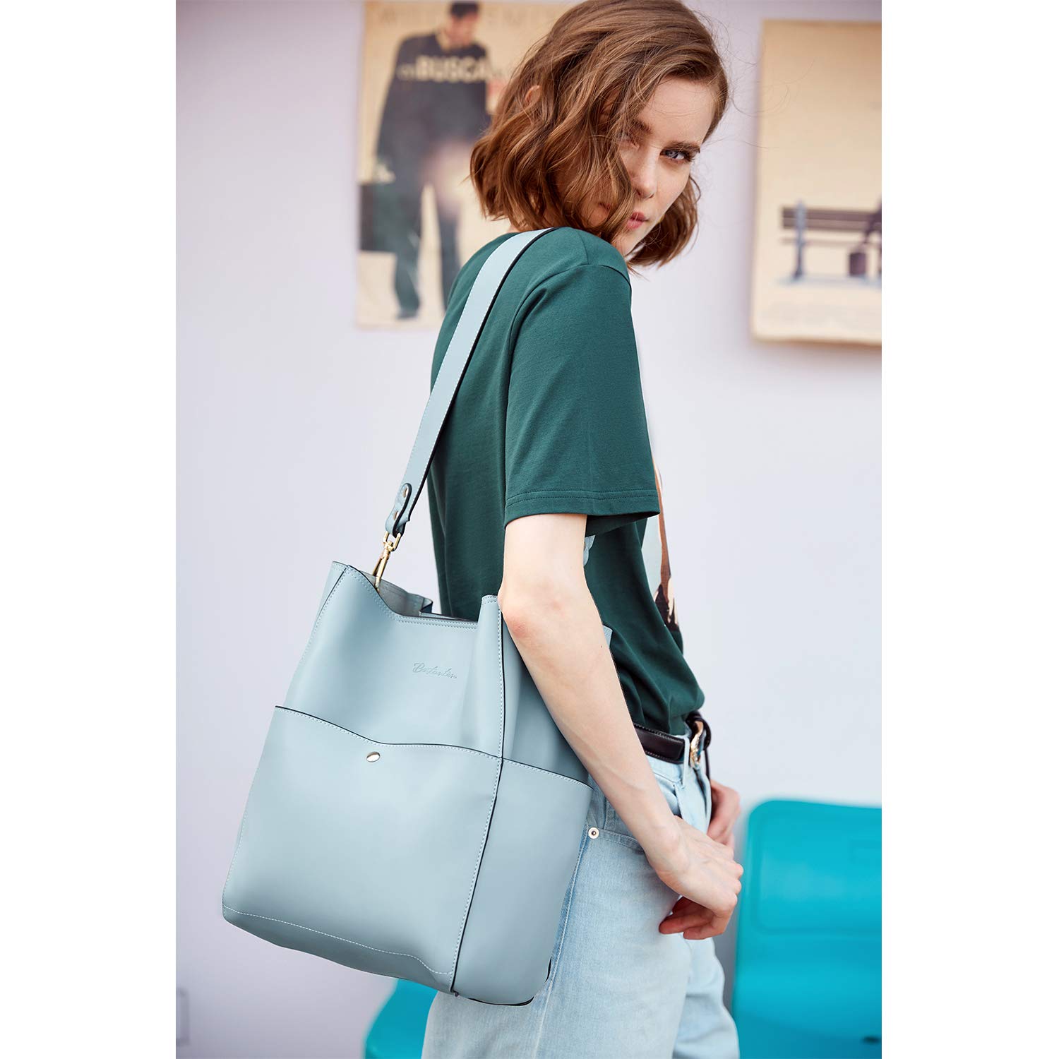 BOSTANTEN Genuine Leather Designer Handbag for Women - Stylish Tote, Shoulder & Bucket Purse | Perfect for Work, Travel & Everyday Use