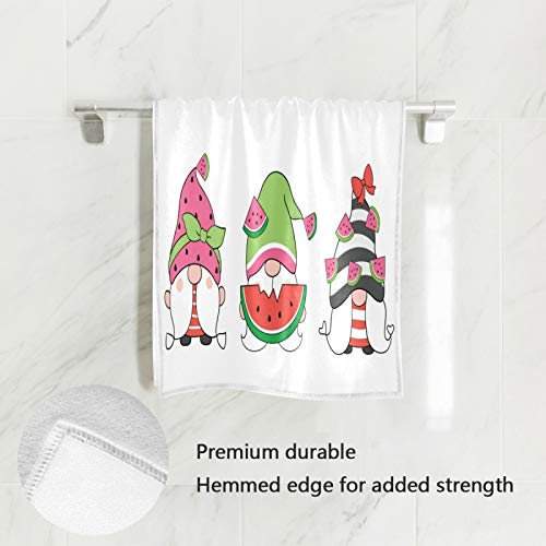 Premium Watermelon Gnomes Kitchen Hand Towels - Soft 16x30 Inch Dish Towels for Bathroom, Hotel, Spa & Gym - Summer Decor & Guest Washcloths (Perfect for Kitchen Decor, Hostess Gifts & Bath Accessories)