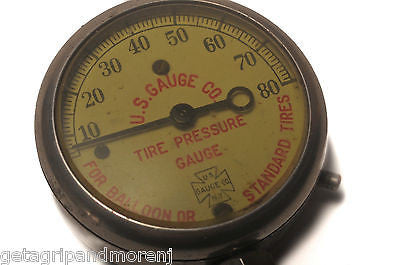 Vintage 1926 U.S. Gauge Co. NY Tire Pressure Gauge - Accurate PSI Measurement for Balloon & Standard Tires - Perfect for Classic Car Restoration & Antique Vehicle Maintenance