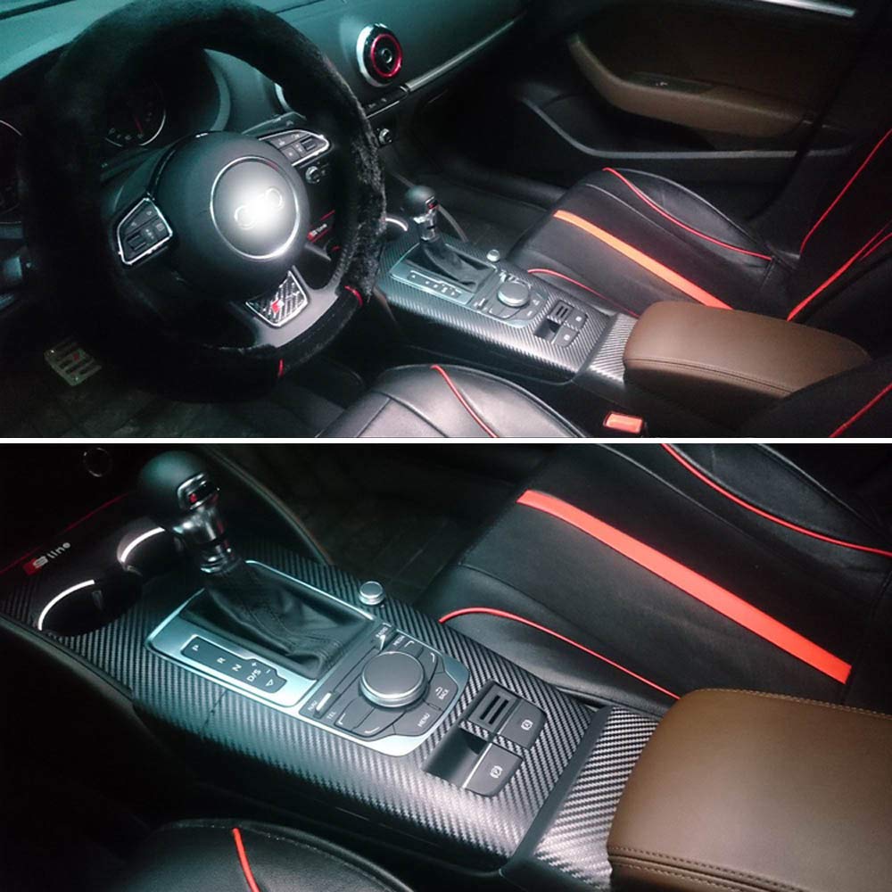 3D/5D Carbon Fiber Stickers for Audi A3 2014-2019 - Interior Central Control Panel & Door Handle Decals - Premium Car Styling Accessories for Enhanced Interior Look (Perfect for Car Enthusiasts & Customization)