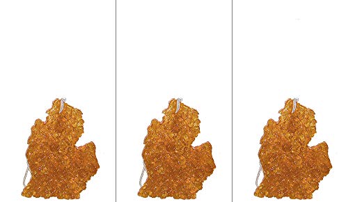 3 Pack Banana Nut Bread Scented Car Air Fresheners in Michigan Shape - Long-Lasting Fragrance for Home, Office, and Car Interior