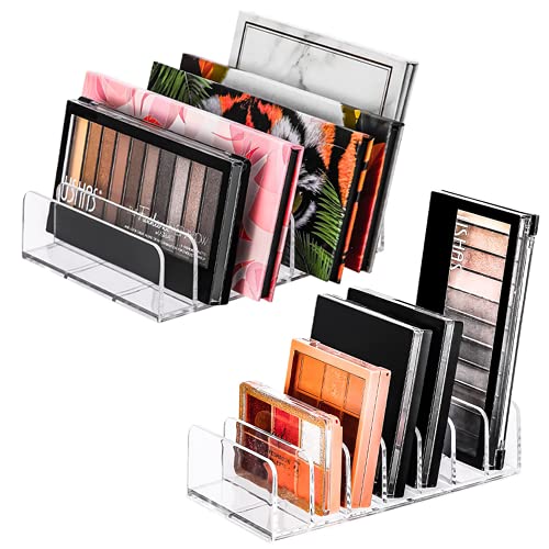 FoxFoxes Acrylic Eyeshadow Palette Organizer - Small & Large 2-Pack Makeup Storage for Eyeshadows, Blush & Cosmetics | Perfect for Vanity, Travel & Beauty Counter Organization
