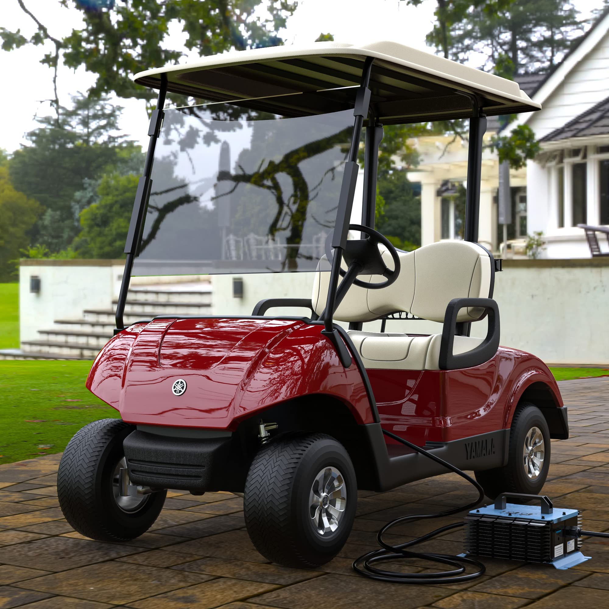 48V Golf Cart Charger for Yamaha G29 Drive & Drive 2 - 10L0L Fast Charger for Lead Acid/AGM/Gel/Lithium Batteries - Perfect for Home, Club & Resort Golf Cart Maintenance