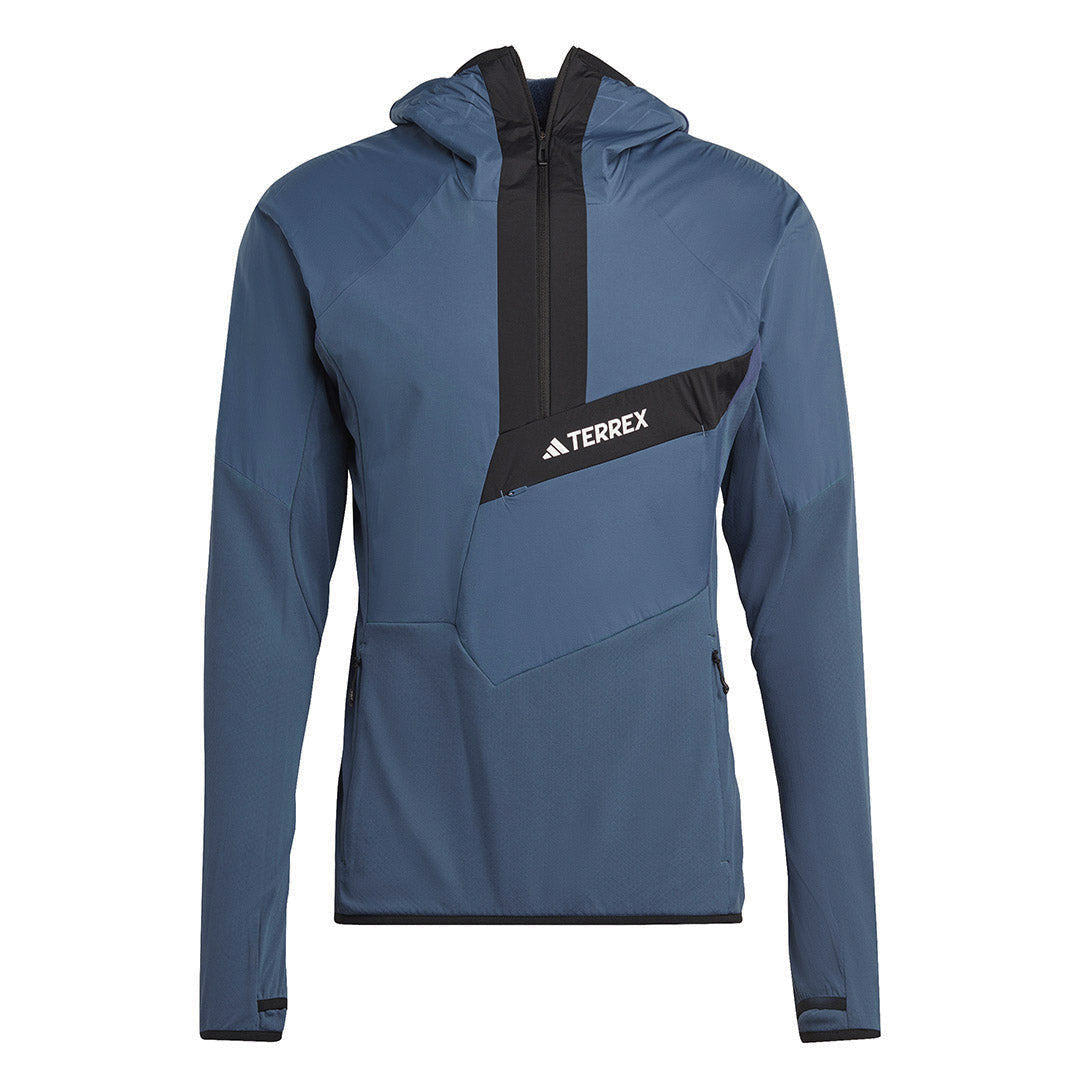 adidas Men's Terrex Techrock Ultralight 1/2 Zip Hooded Jacket - Lightweight Hiking & Outdoor Adventure Jacket for Men (HJ7362) - Perfect for Trail Running, Camping & Mountain Climbing